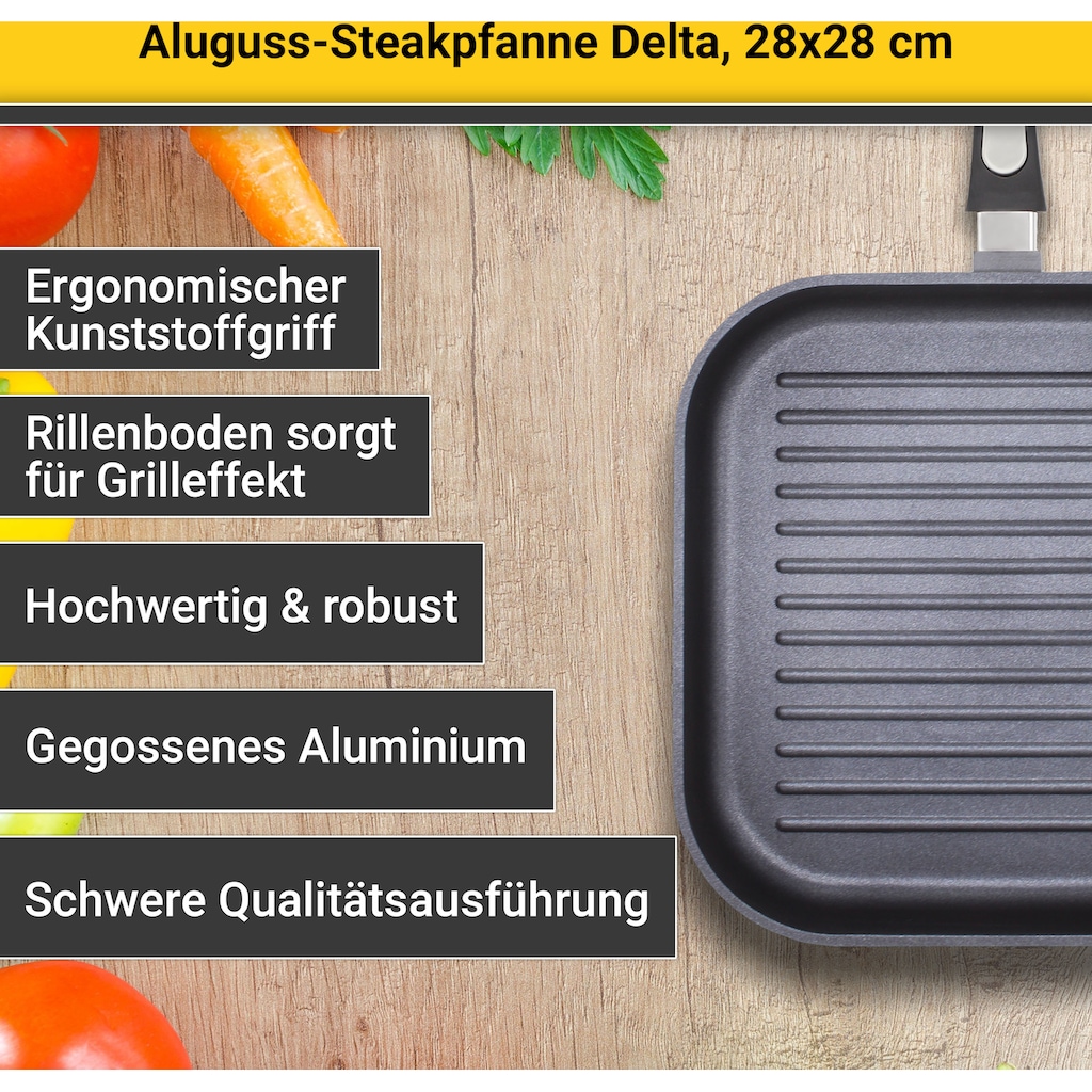 Krüger Grillpfanne »Delta«, Aluminium, (1 tlg.)