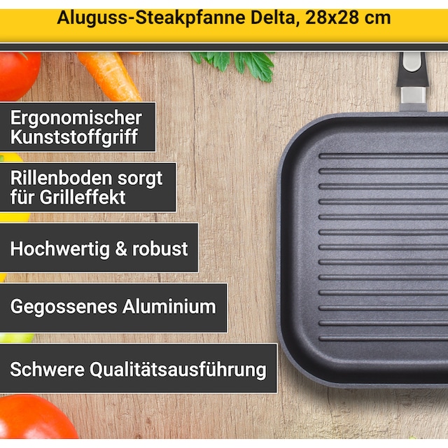 Krüger Grillpfanne »Delta«, Aluminium, (1 tlg.), Induktion bestellen | BAUR