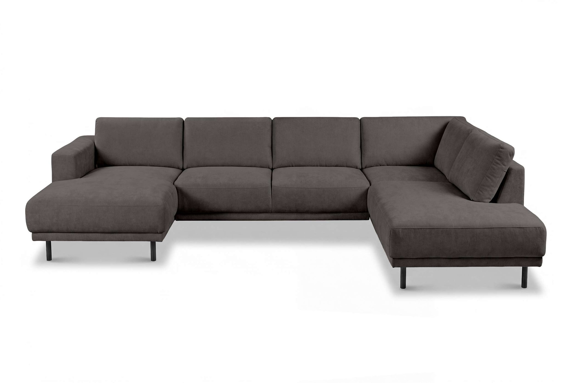 OTTO home Wohnlandschaft »Sveeva, U-Form, XXL, B.310 cm, schwarze Metallfüße« langlebiger Strukturstoff, mit Wellenunterfederung, viele Farben