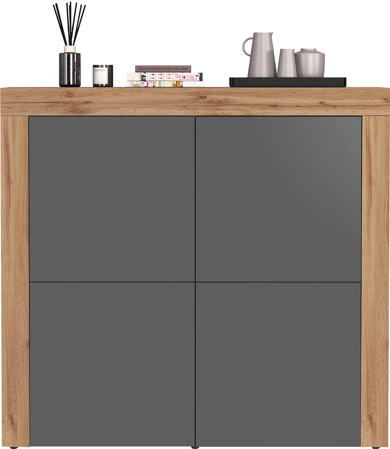 OTTO home Highboard »CHRONOS Breite 140 cm mit 4 Türen und 8 Fächer 'Made in Italy'« 1 Stk. tlg. Hohes Sideboard, Kommode, Schrank, Grifflos mit Push to Open