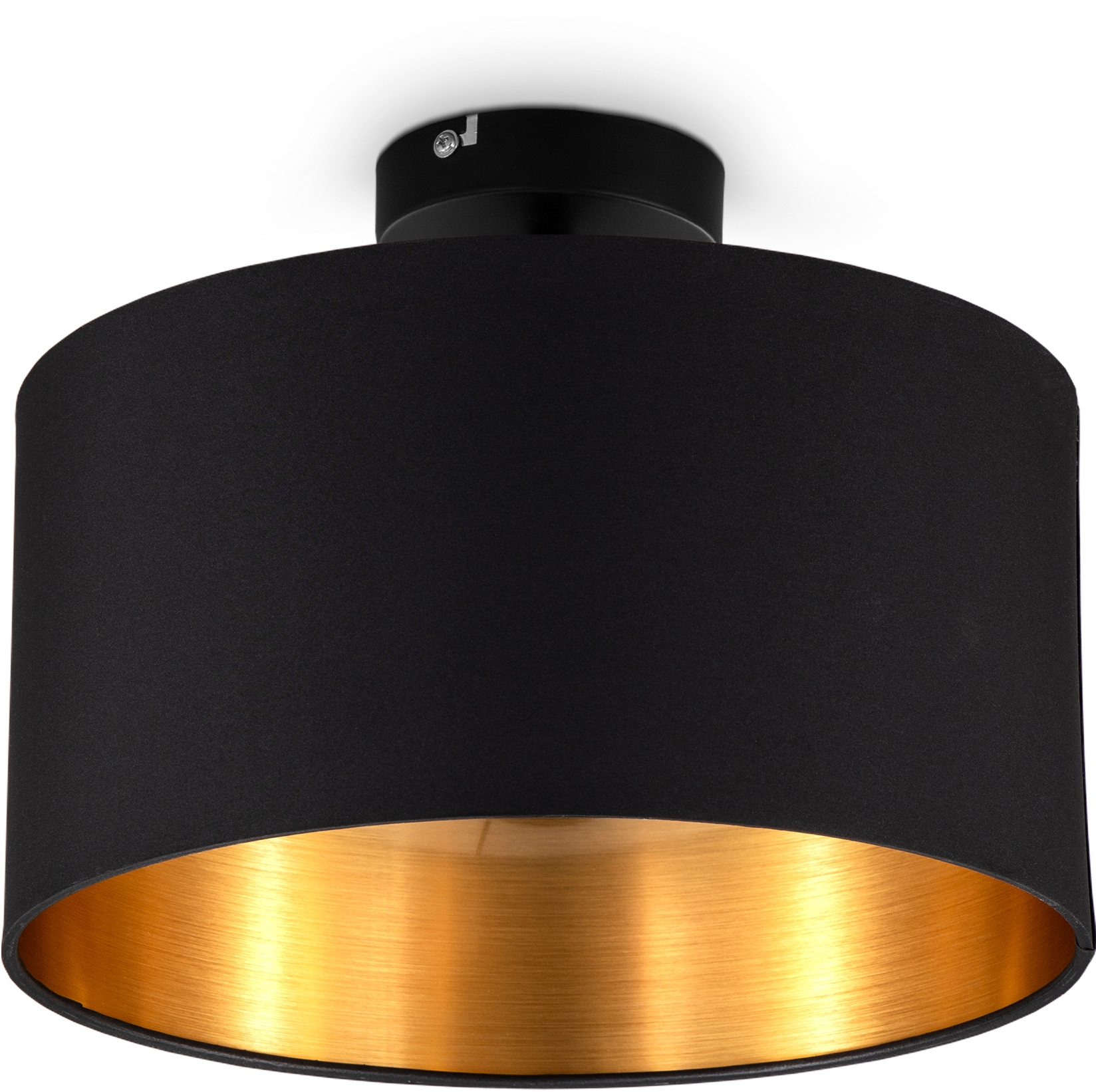 1 Leuchtmittel B.K.Licht Stoffschirm, (max. Deckenlampe, Deckenleuchte Schwarz-Gold, | Ø30cm, E27«, 60W), Retro »BK_SD1420 ohne Stoffleuchte, flammig-flammig, 1-Flammige BAUR mit