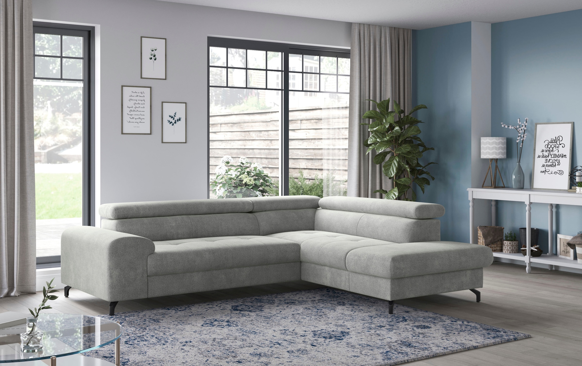 COTTA Ecksofa "Aura L-Form", mit Schlaffunktion, Bettkasten und Kopfteilver günstig online kaufen