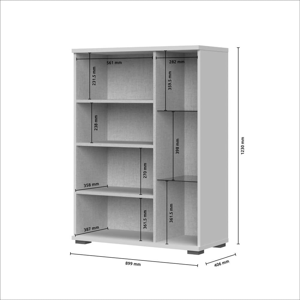 PLACES OF STYLE Highboard »Opera Sideboard, Kommode, Glastür mit Aluminiumrahmen« UV lackiert, Soft Close Funktion, Höhenverstellbare Füße