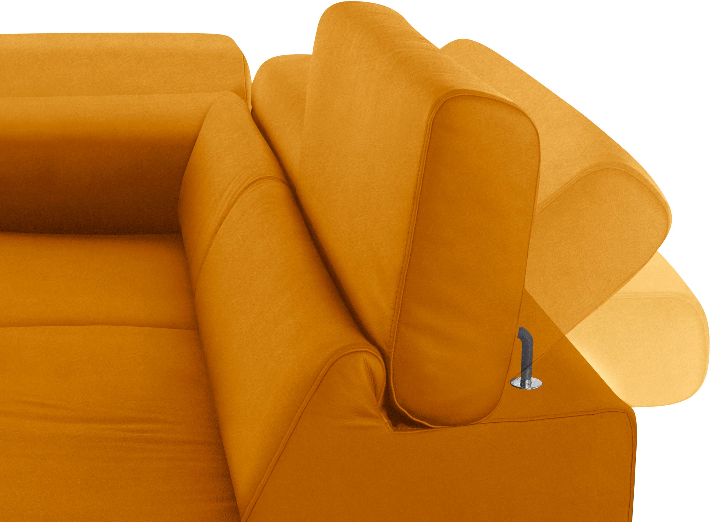 W.SCHILLIG Ecksofa »finn, Designsofa mit tollem Sitzkomfort, bequem, L-Form«, German Design Award 2016, Fußgestell Nussbaum natur, Breite 281 cm