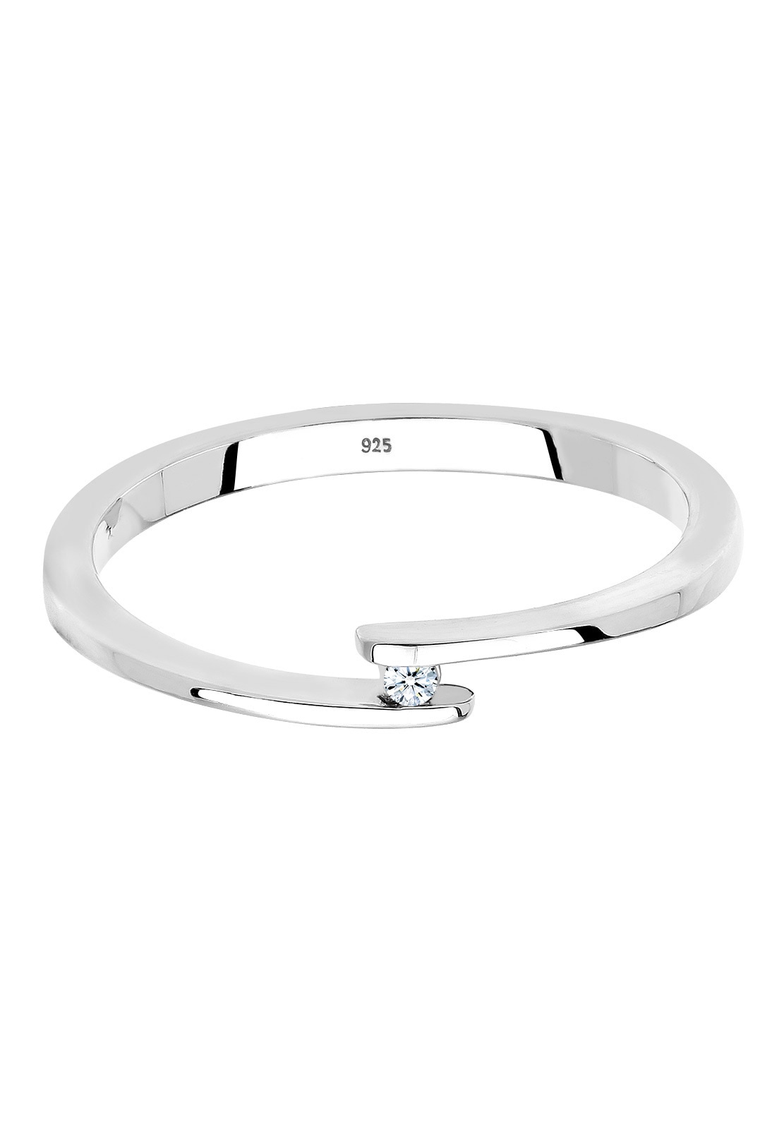 Elli DIAMONDS Verlobungsring »Ring Diamant Weiß Brillantschliff (0.015 ct) 925 Sterling Silber«
