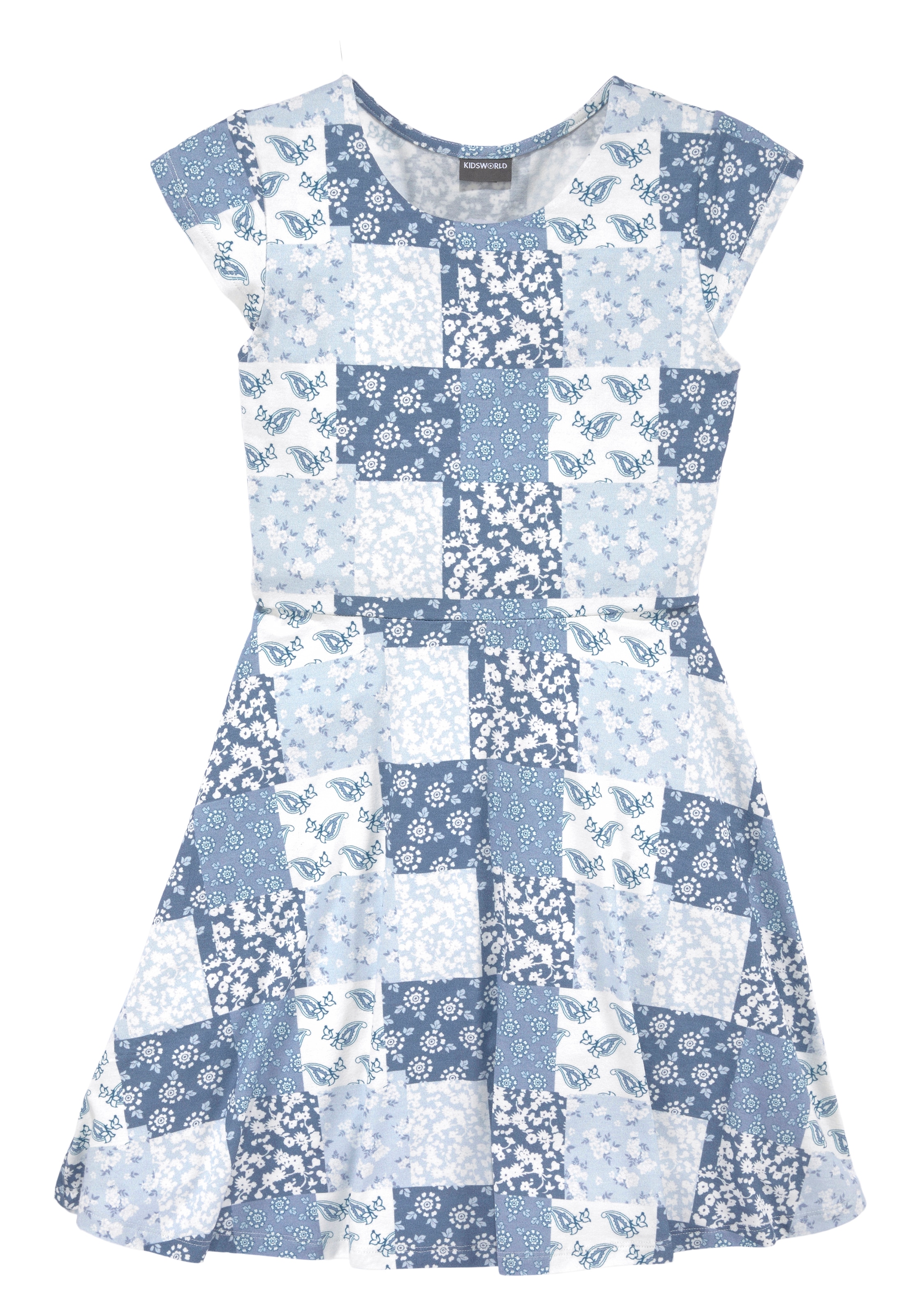 KIDSWORLD Jerseykleid »Patchwork«, mit Blumen bedruckt ▷ für | BAUR