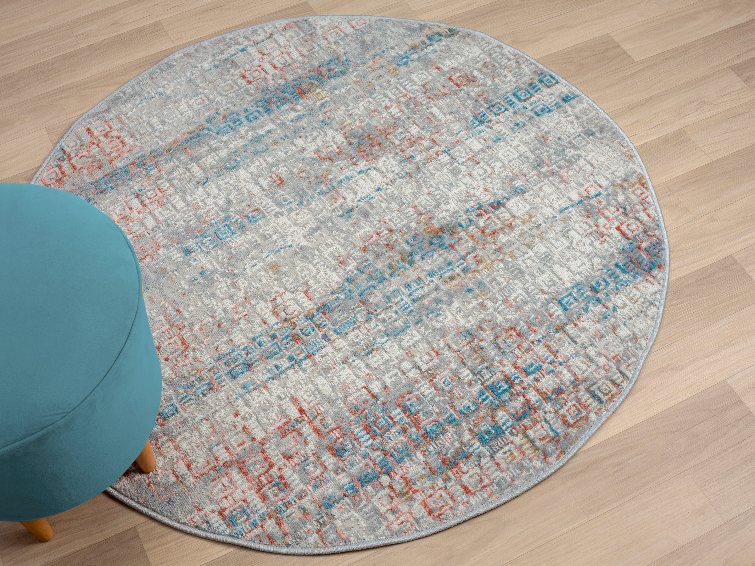 my home Teppich »Myrah«, rund, 8 mm Höhe, Kurzflor, modernes Design, pflegeleicht, Wohnzimmer