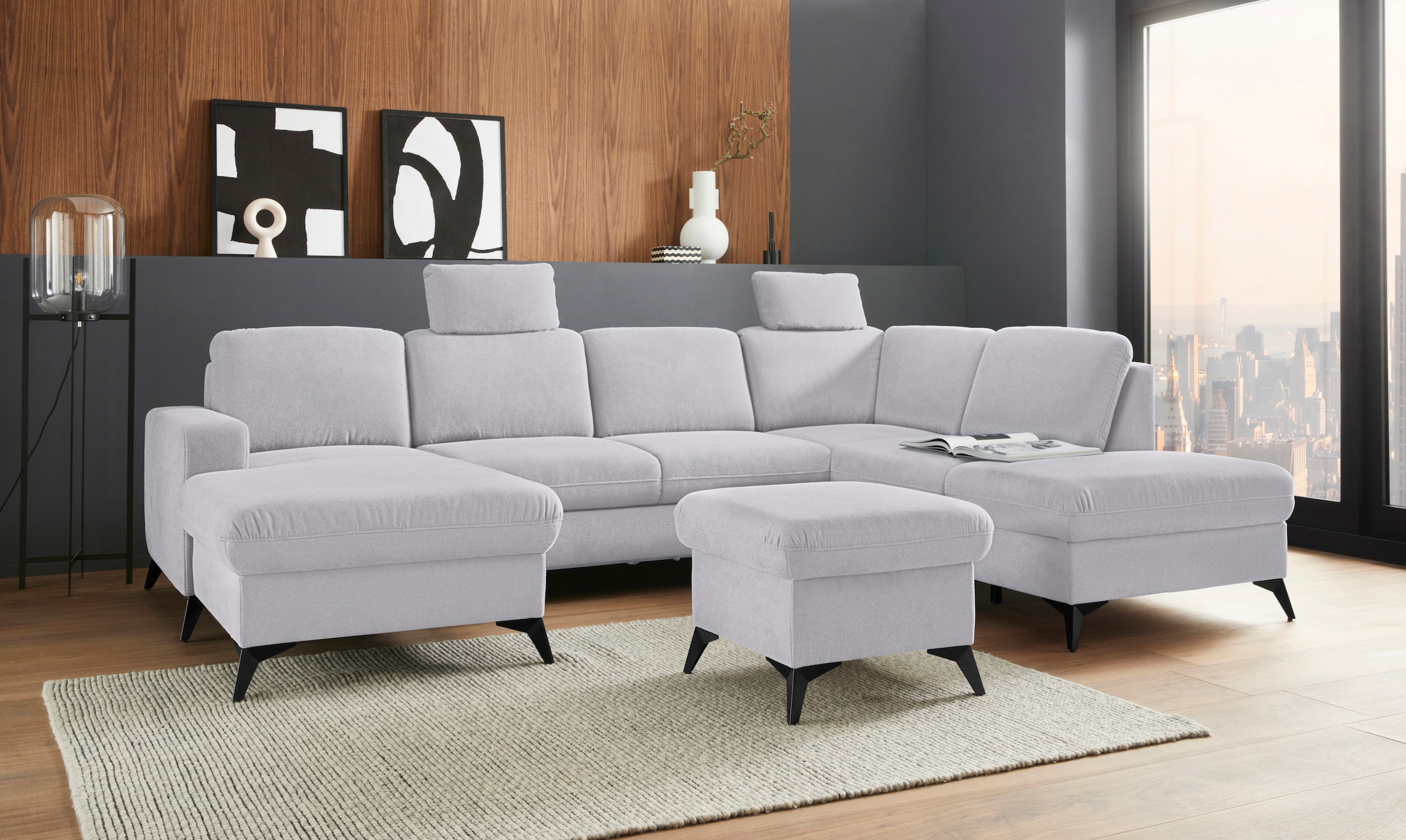 Home affaire Wohnlandschaft "Lolland U-Form" Wahlweise mit Bettfunktion und günstig online kaufen