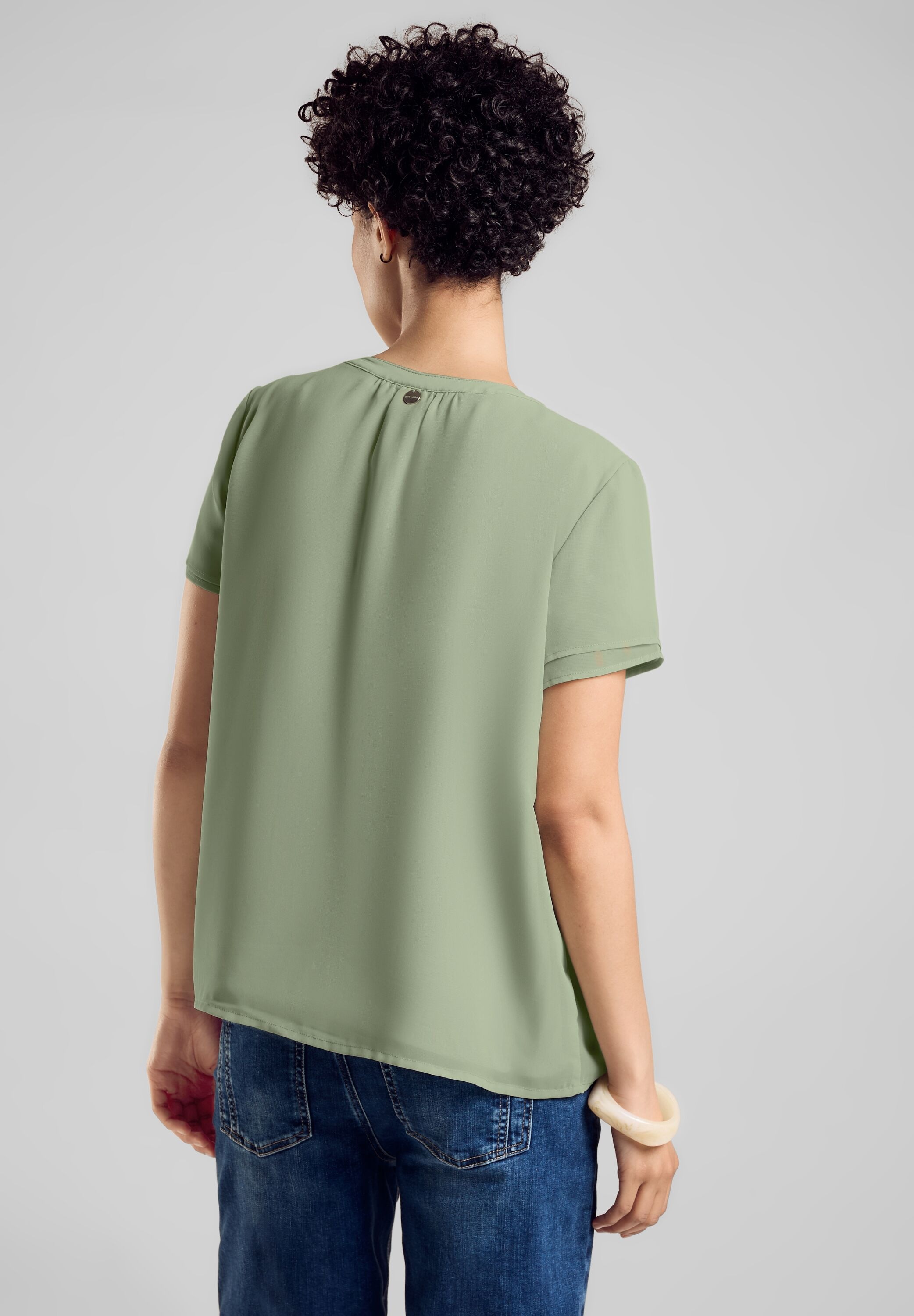 STREET ONE Chiffonbluse, in Unifarbe günstig online kaufen