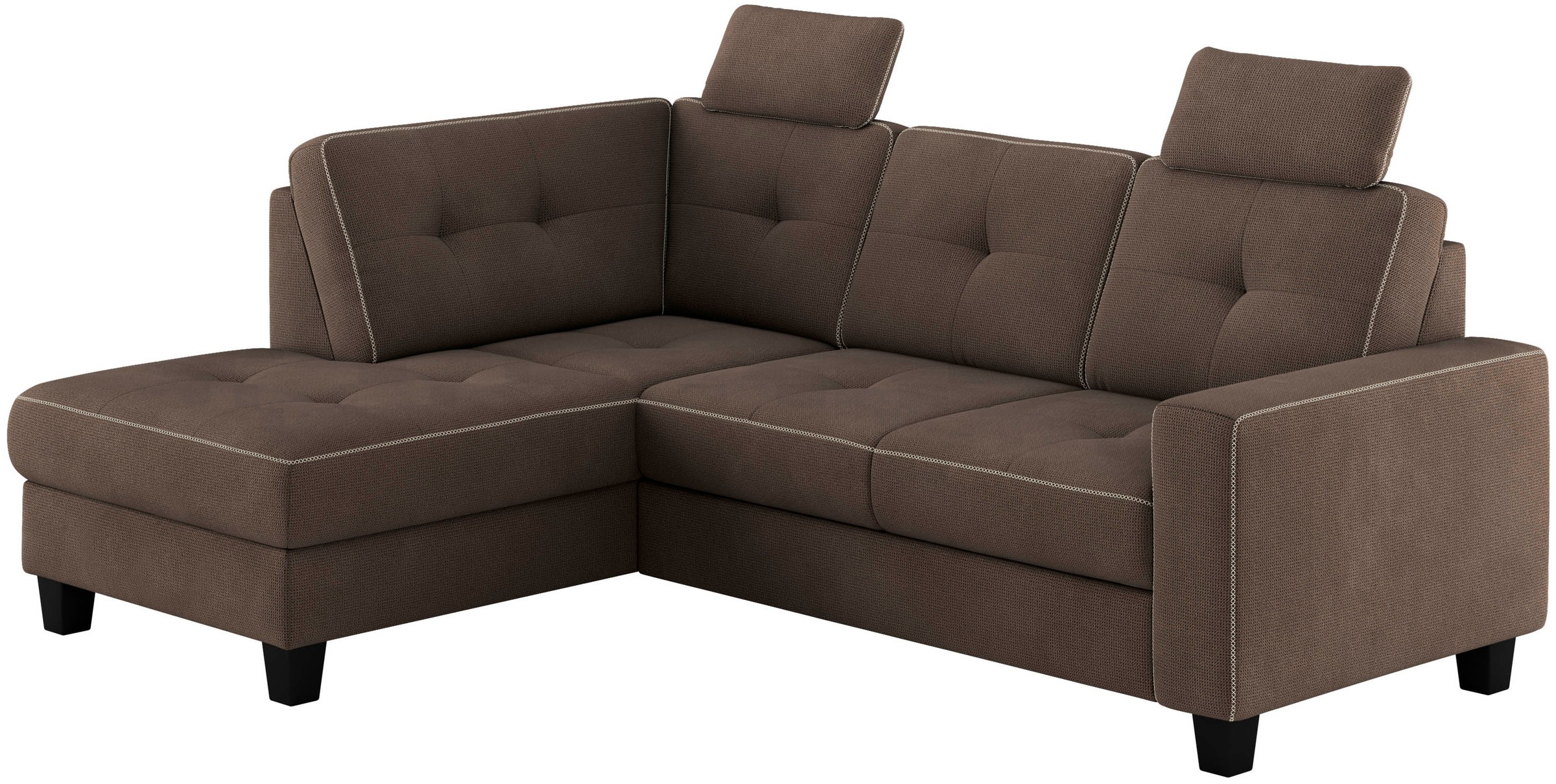Places of Style Ecksofa »Varese«, Kreuznaht in beige