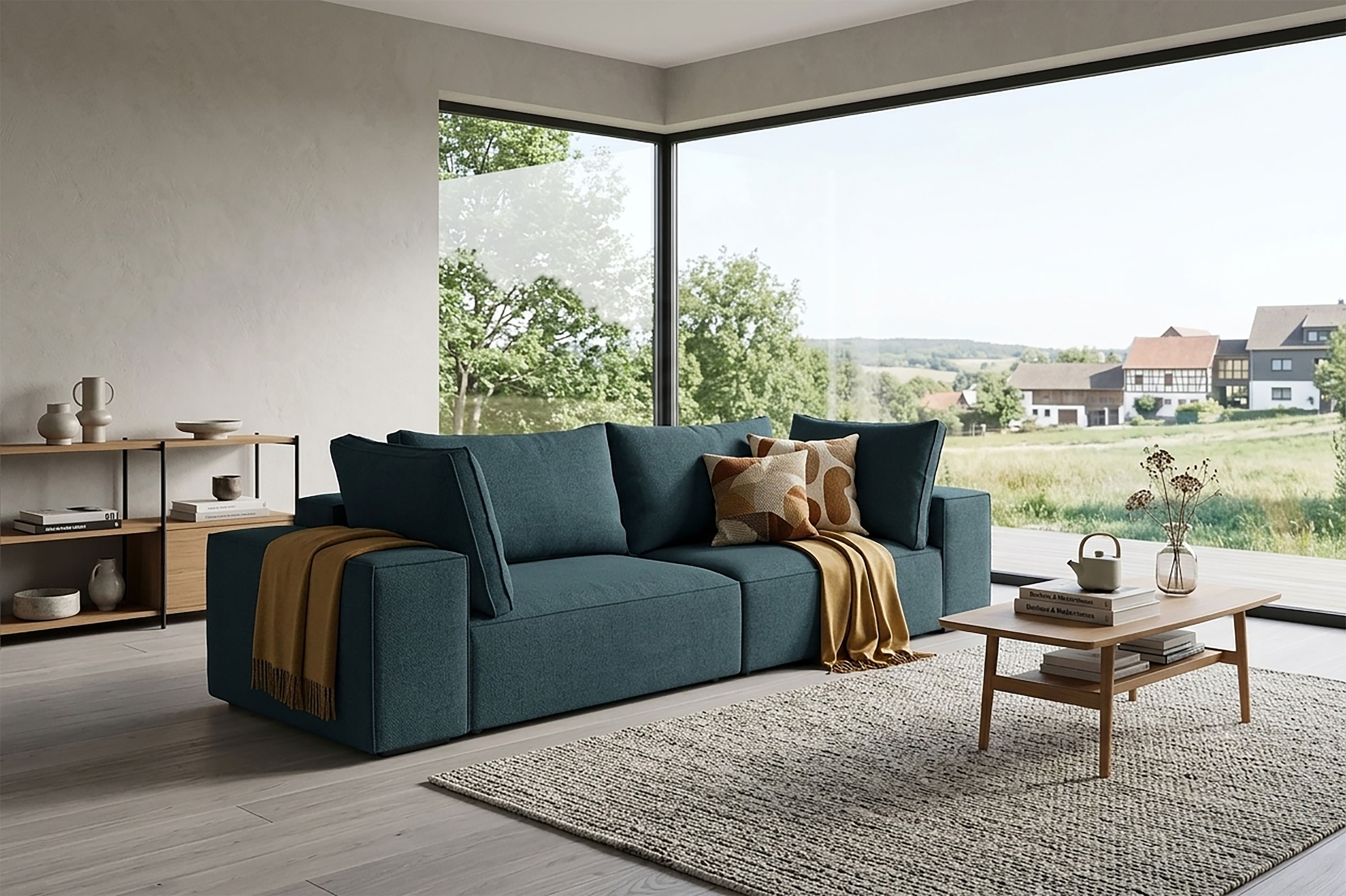 OTTO home »Conor XXL, B: 312cm, Liegefläche: 138x 238cm, in Cord und Velours« Schlafsofa mit Schlaffunktion und Bettkasten