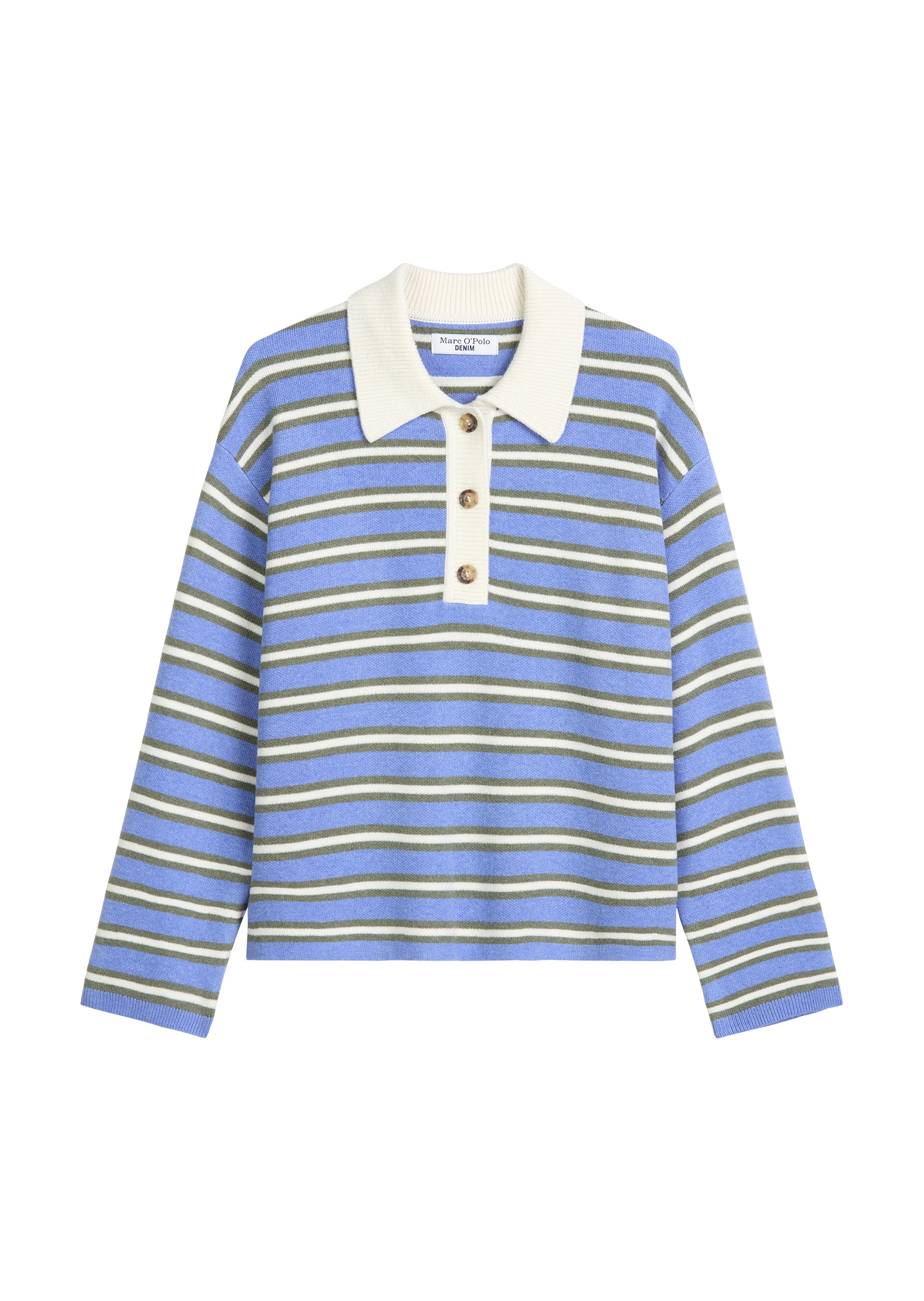 Marc O'Polo DENIM Langarm-Poloshirt »aus softem Schurwolle-Viskose-Alpakawolle-Mix«