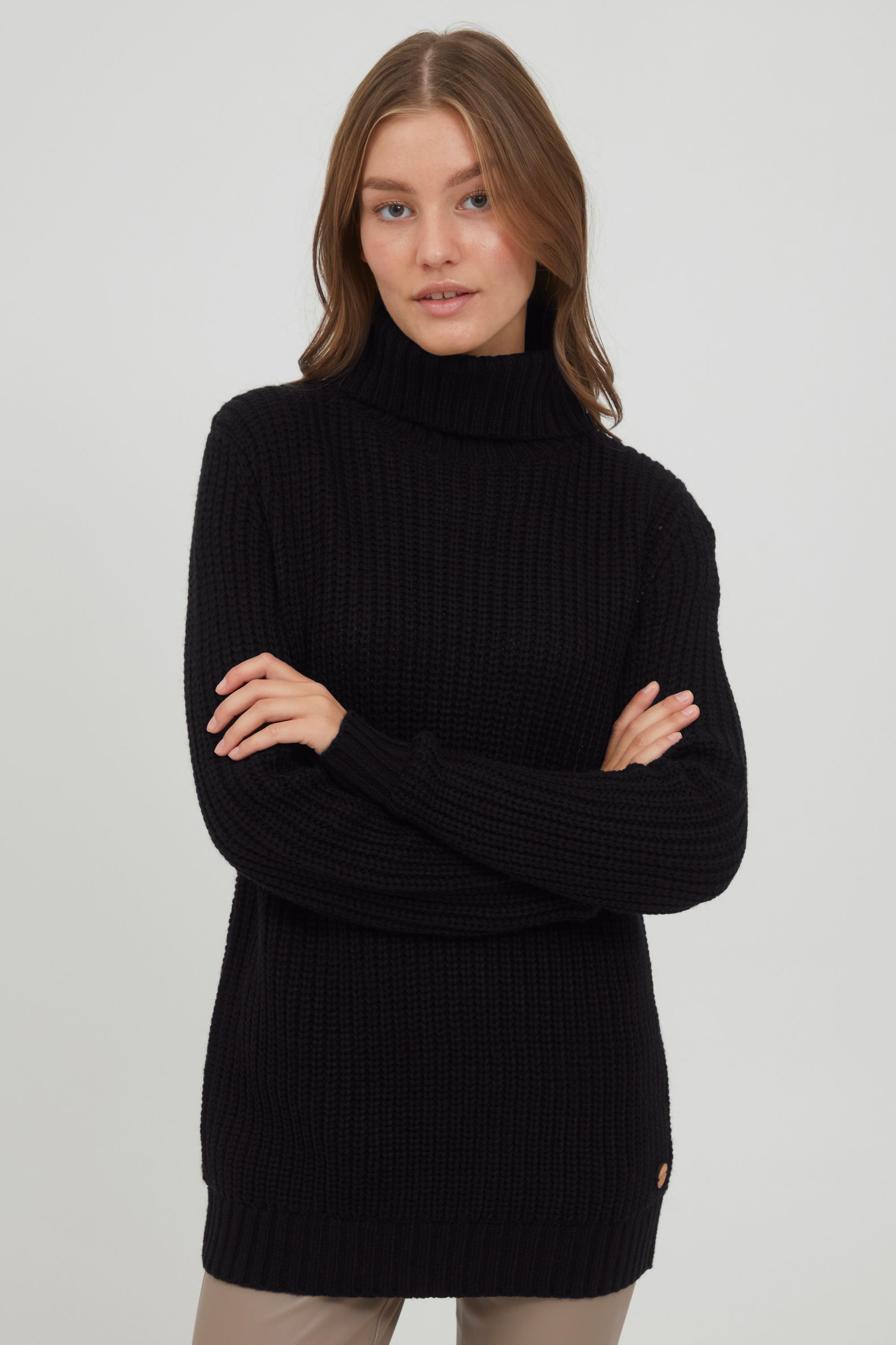 Strickfleece-Pullover OXMO "Strickpullover OXNanna", Damen, Gr. L, schwarz 2