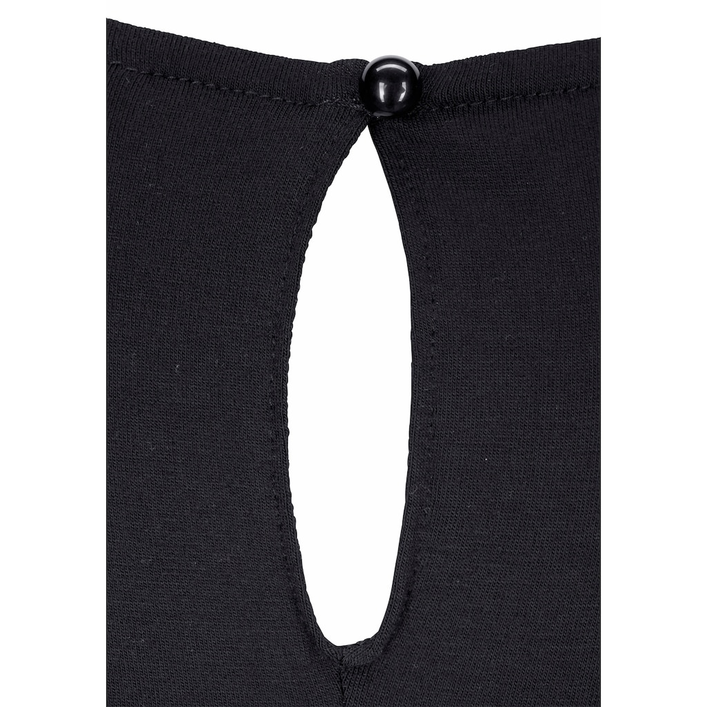 LASCANA T-Shirt, mit verlängertem Rückenteil, Kurzarmshirt, Longshirt, Basic