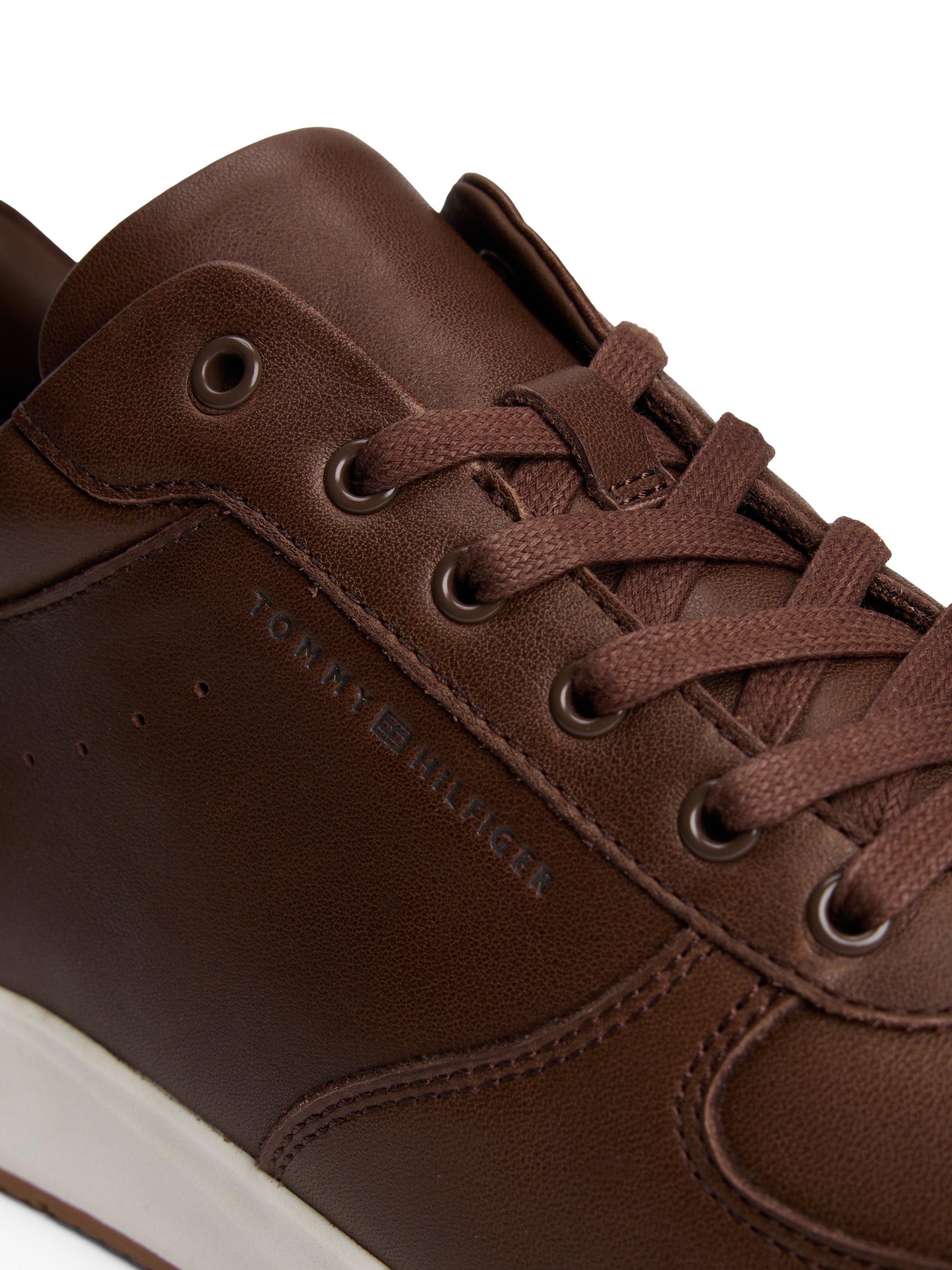 Tommy Hilfiger Sneaker »PREMIUM LEATHER HYBRID«, Freizeitschuh, Halbschuh, Schnürer mit weicher Schaftrand-Posterung