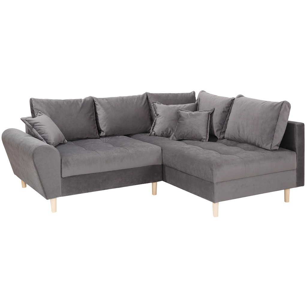 Home affaire Ecksofa »Rice«, (Set, mit Hocker)