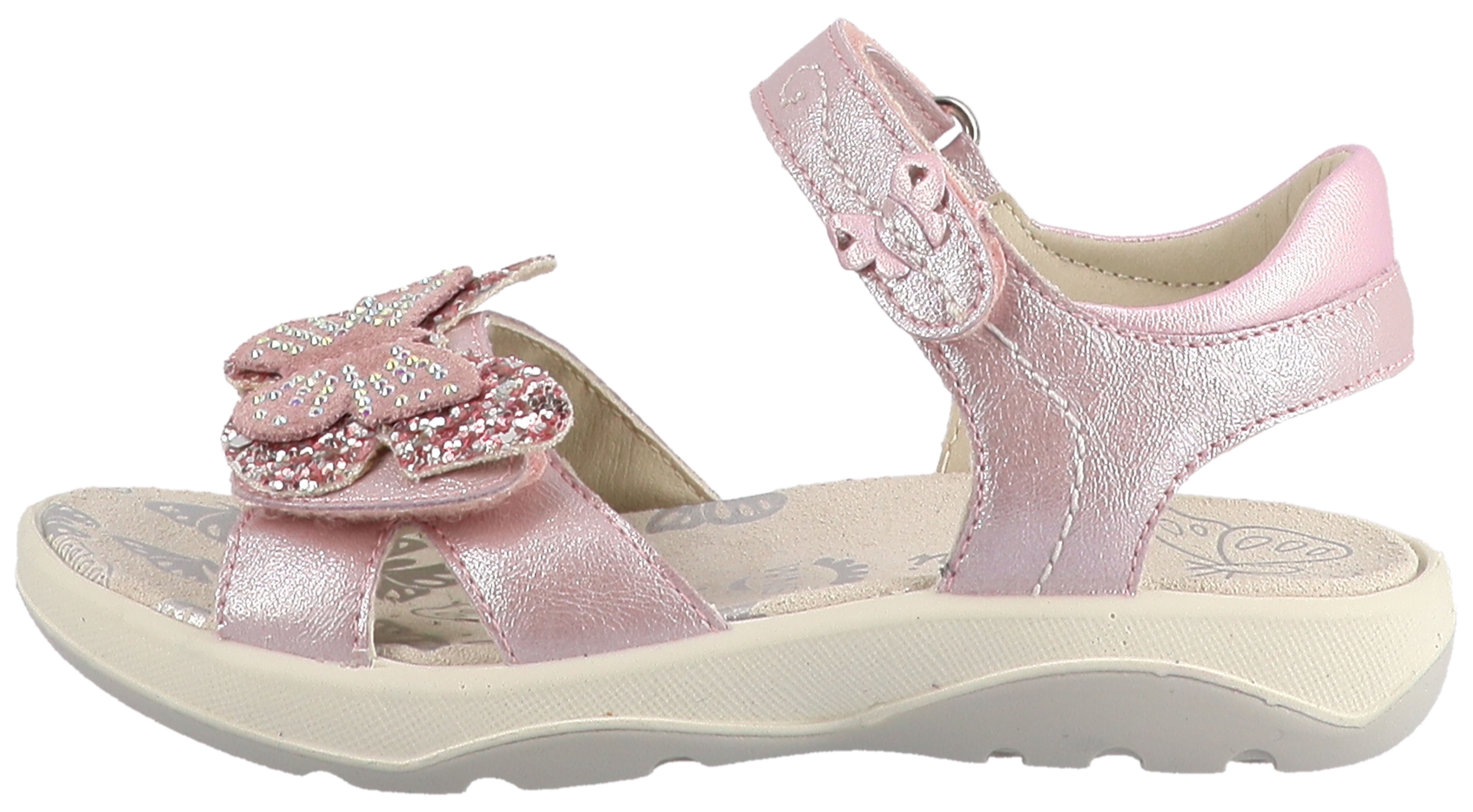 Lurchi Sandale "Farfalla", Klettschuh mit Strasssteinen, Größenschablone zum Download