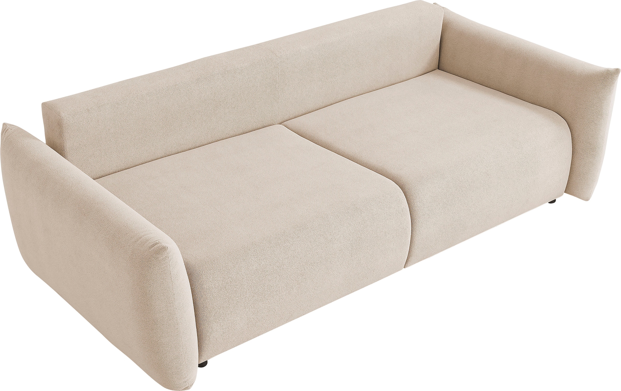 andas 3-Sitzer »MAVAS Schlafsofa mit Bettkasten«, ca.240/108cm (Liegefläche 212/145 cm), Cord, Chenille, Struktur