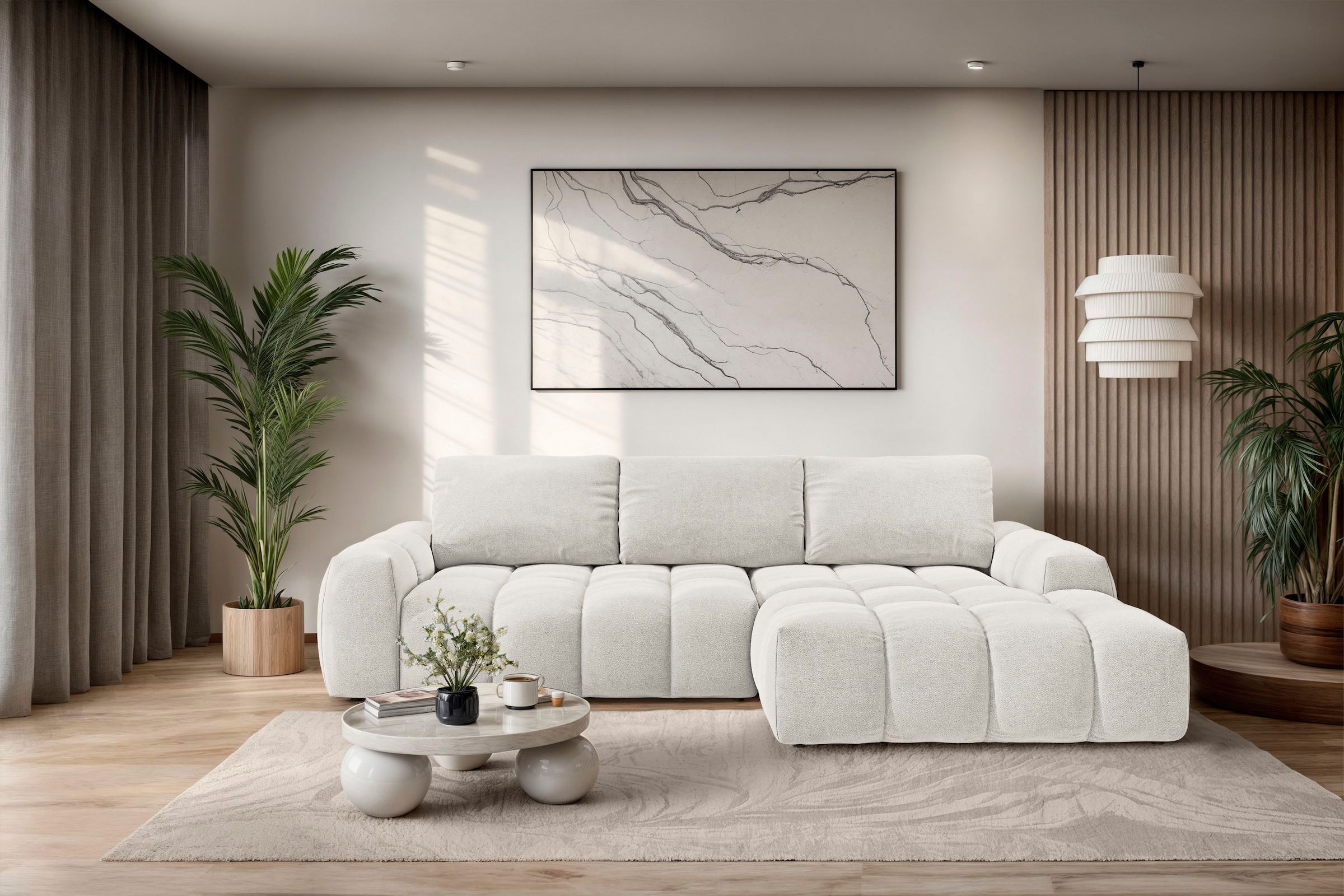 OTTO home Ecksofa "AZITA L-Form, 270 cm - OTTO. Verlässliche Qualität." wahlweise als Schlafsofa m. Bettkasten, Bubble-Optik