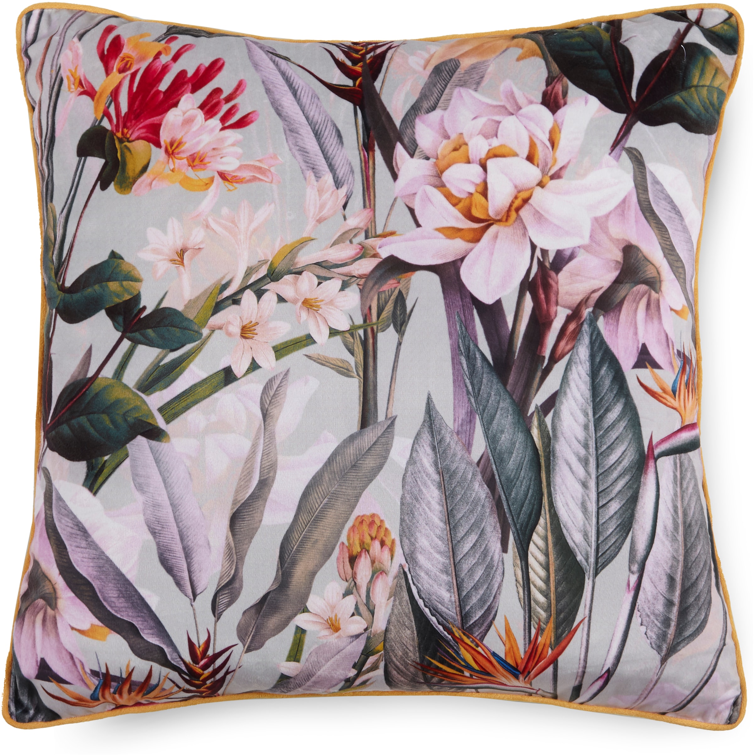 Descanso Dekokissen »Modena«, Mit Füllung, 1 Stück, Biese, 48x48, Wendeoptik, Weich, Blumen, Grün