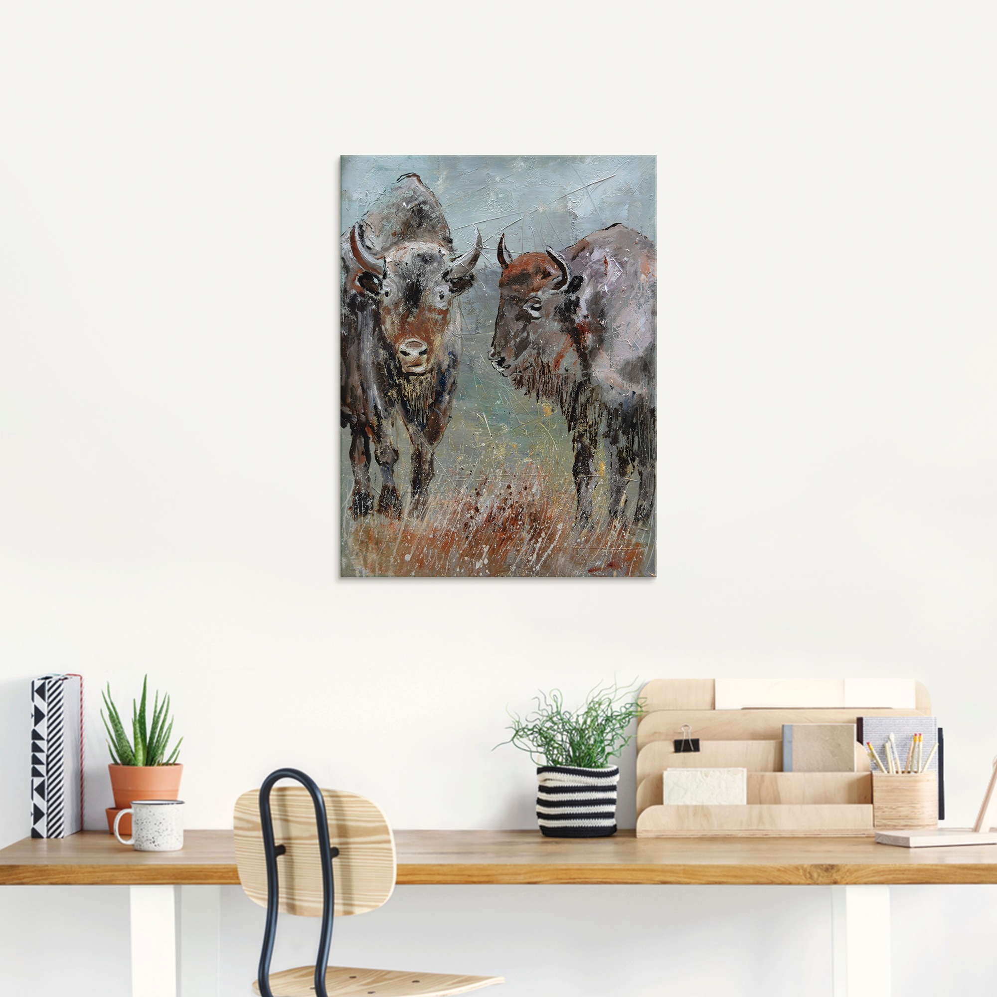 Artland Glasbild »Büffel«, Wildtiere, (1 St.), in verschiedenen Größen