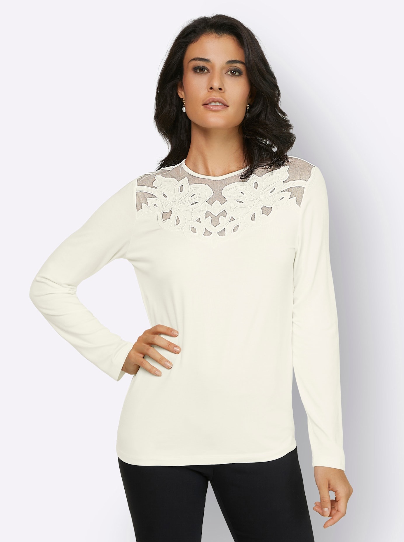 creation L Langarmshirt "Shirt" 1 Stk. tlg. günstig online kaufen