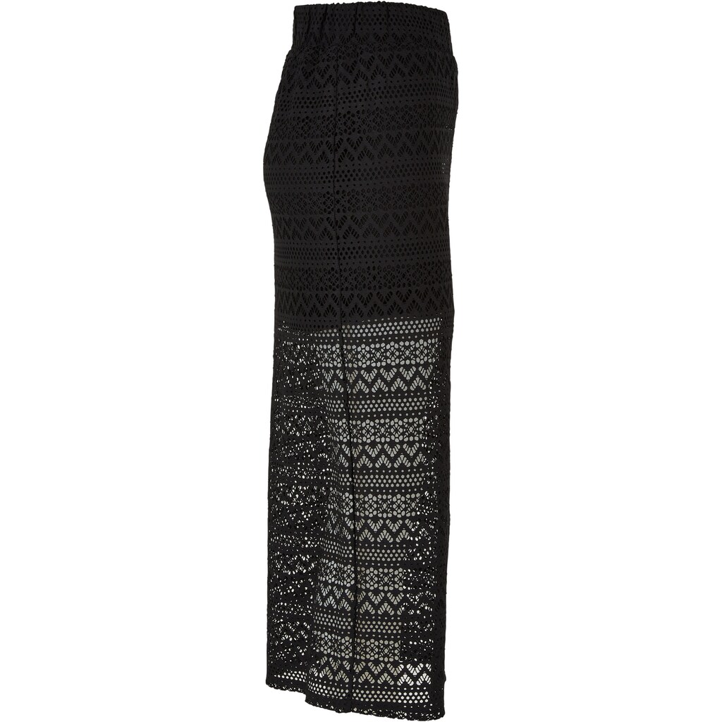 URBAN CLASSICS Jerseyrock »Urban Classics Damen Ladies Stretch Crochet Lace Midi Skirt«, (1 tlg.)