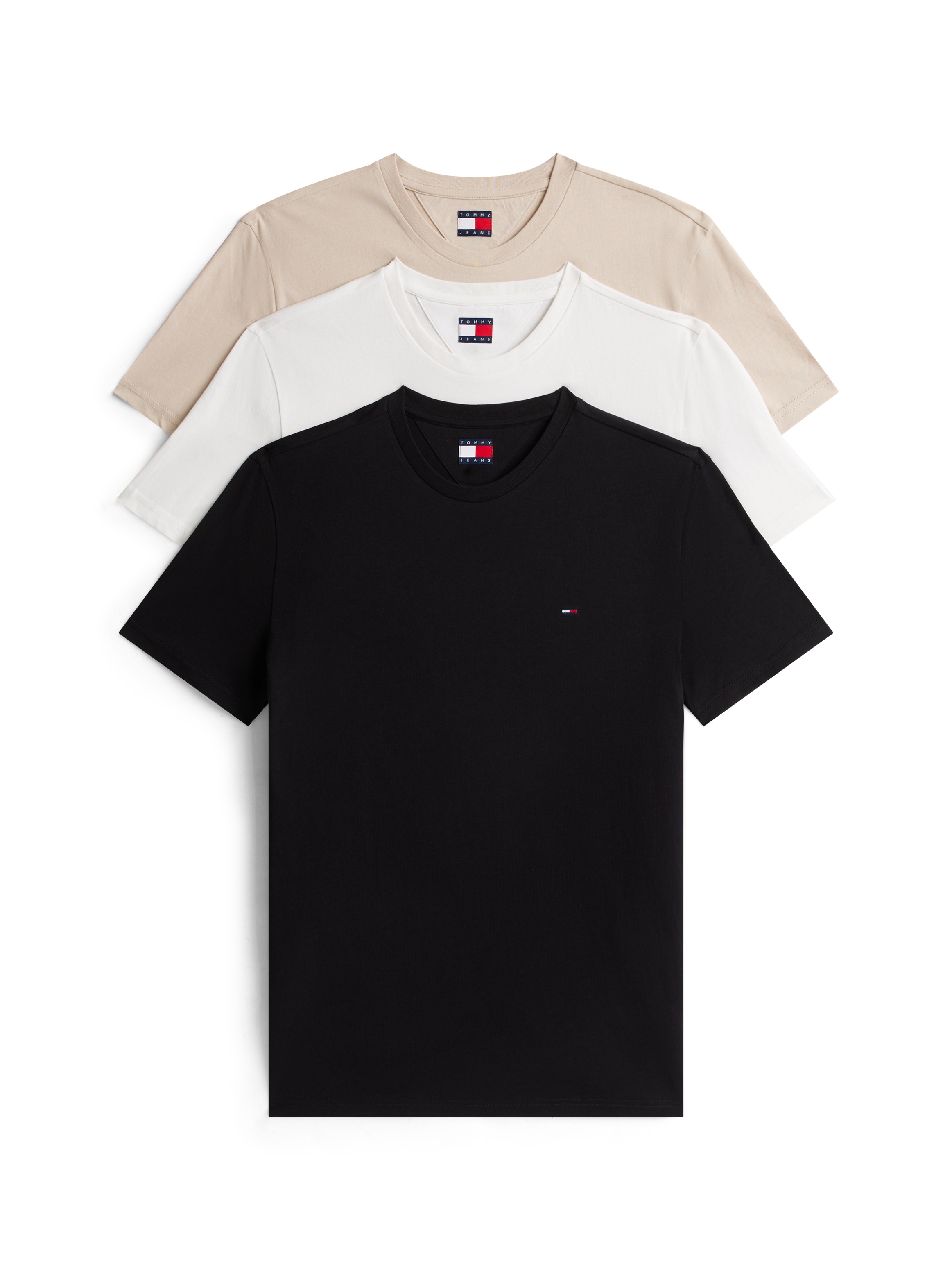 Tommy Jeans T-Shirt "TJM XSLIM 3 PACK TEE" Mit Rundhalsausschnitt günstig online kaufen