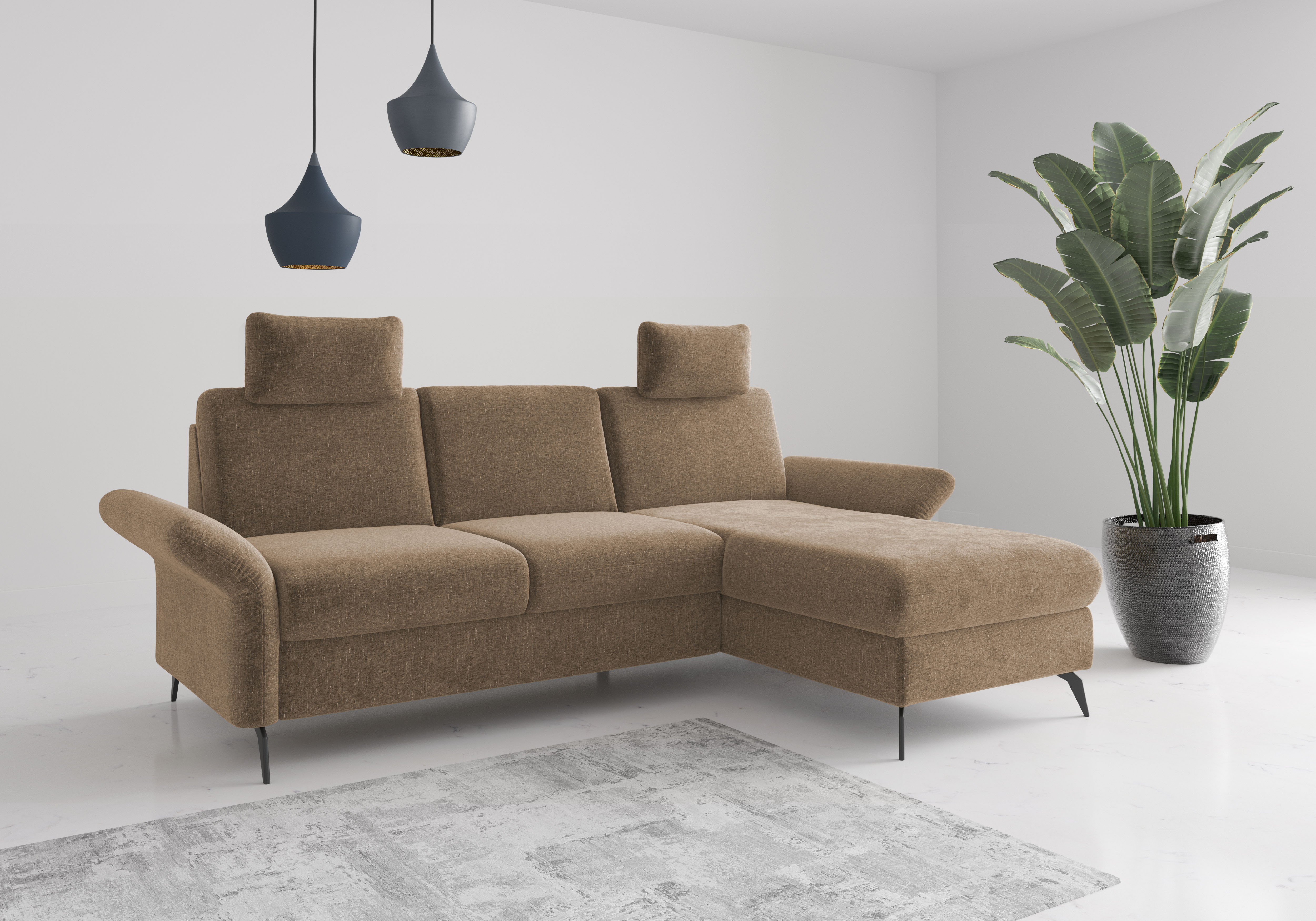 OTTO home Ecksofa "Rochelle" wahlweise mit Schlaffunktion, Bettkasten und Armteilverstellung