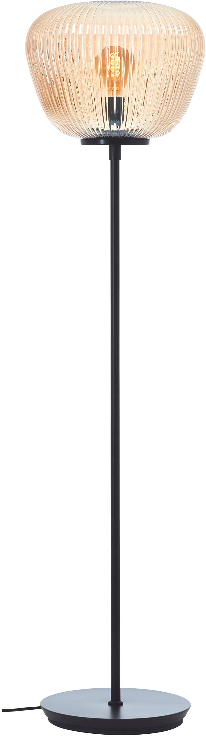 Brilliant Stehlampe »Kaizen«, 1 flammig, Leuchtmittel E27 | ohne Leuchtmittel, Riffelglas, 140 x 35 cm, E27, Amber-Bernsteinfarben
