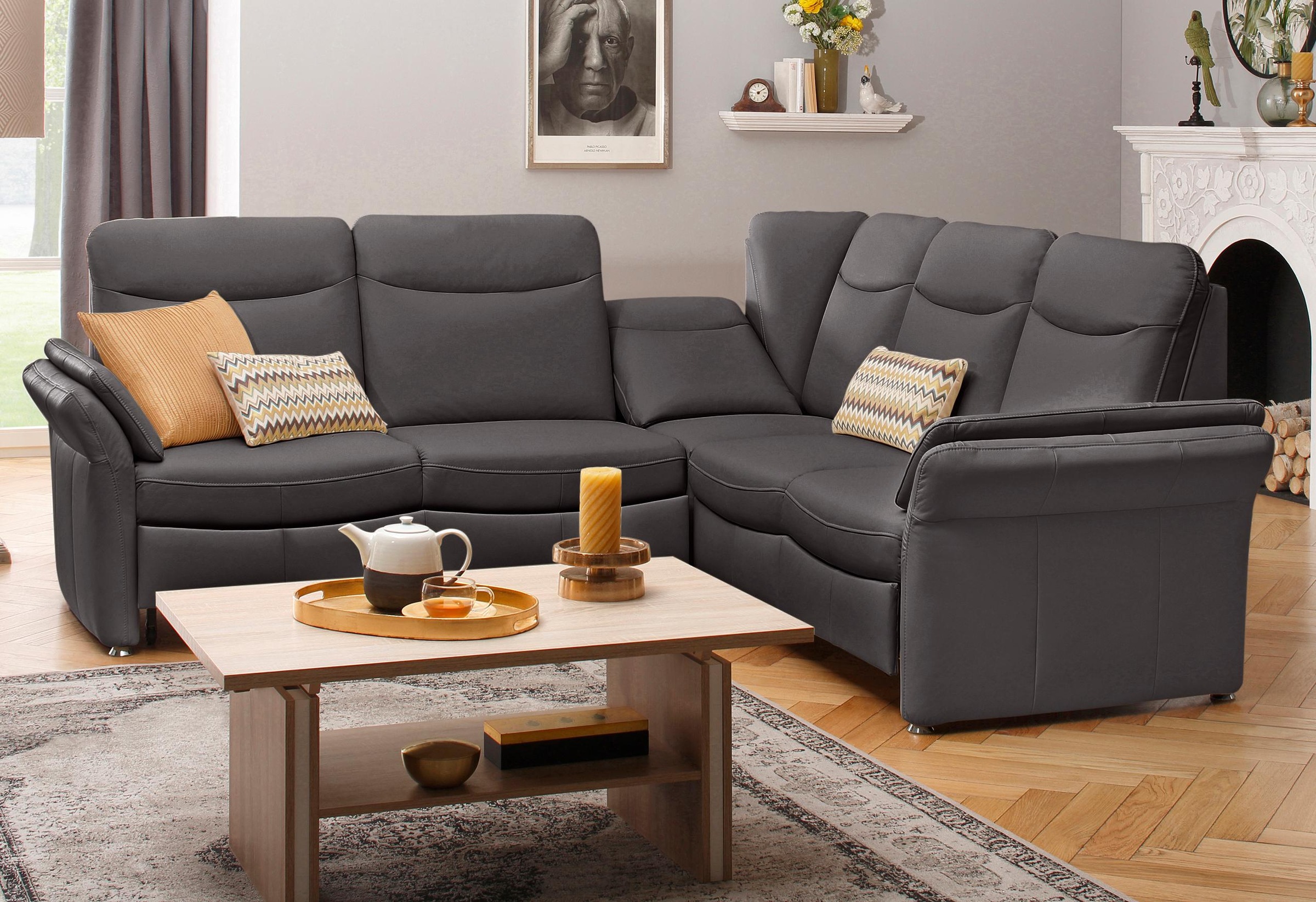 Home affaire Ecksofa »Tahoma L-Form«, mit Armlehnfunktion, wahlweise Bettfunktion, Schublade, Relaxfunktion