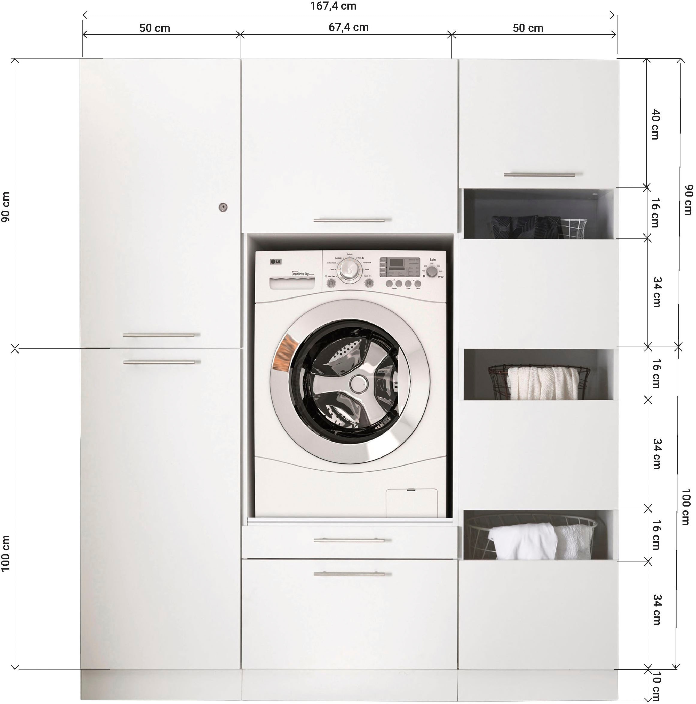 RESPEKTA Mehrzweckschrank-Set »Clara-Set 11« Schrankelemente einzeln erhältlich, 3 Stk. tlg.