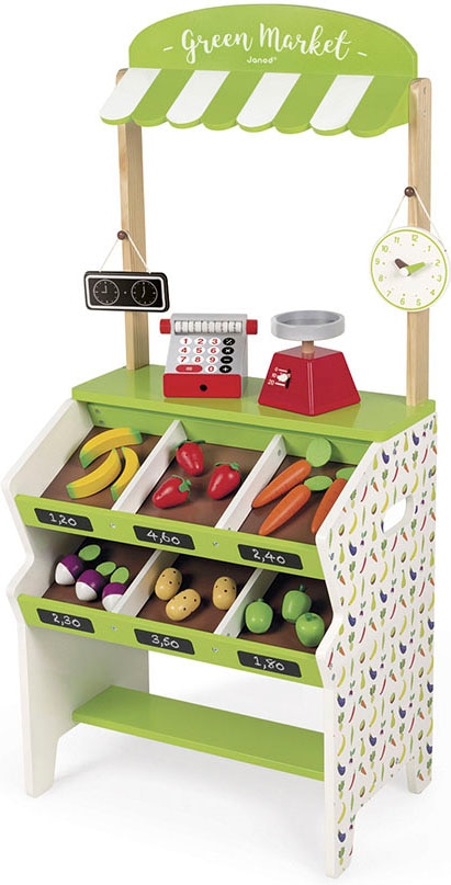 Janod Kaufladen »Kaufmannsladen Green Market«, (32 tlg.), inklusive viel Zubehör
