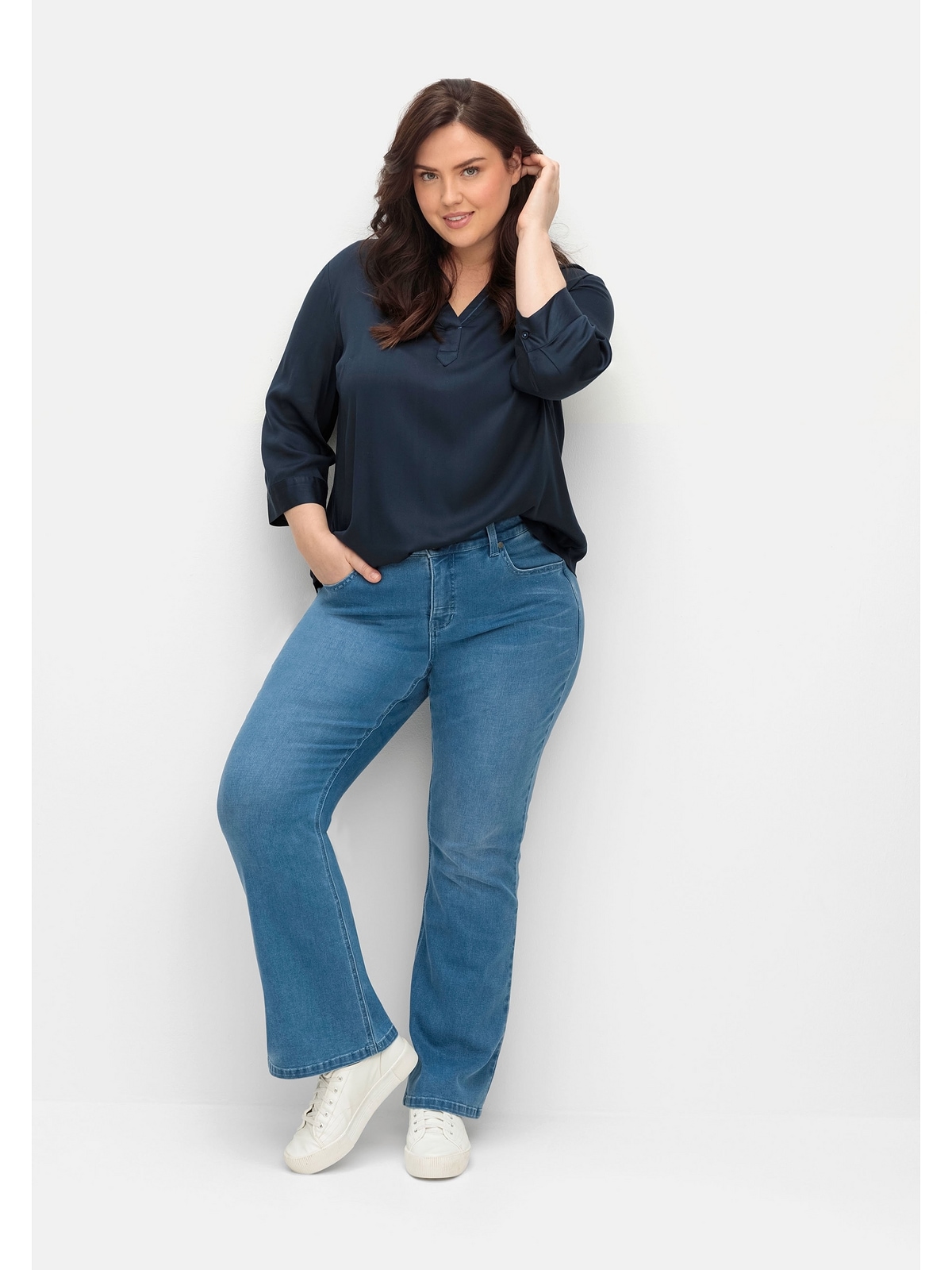Stretch-Jeans Sheego BAUR Größen«, | Friday Black mit und Catfaces Bodyforming-Effekt »Große