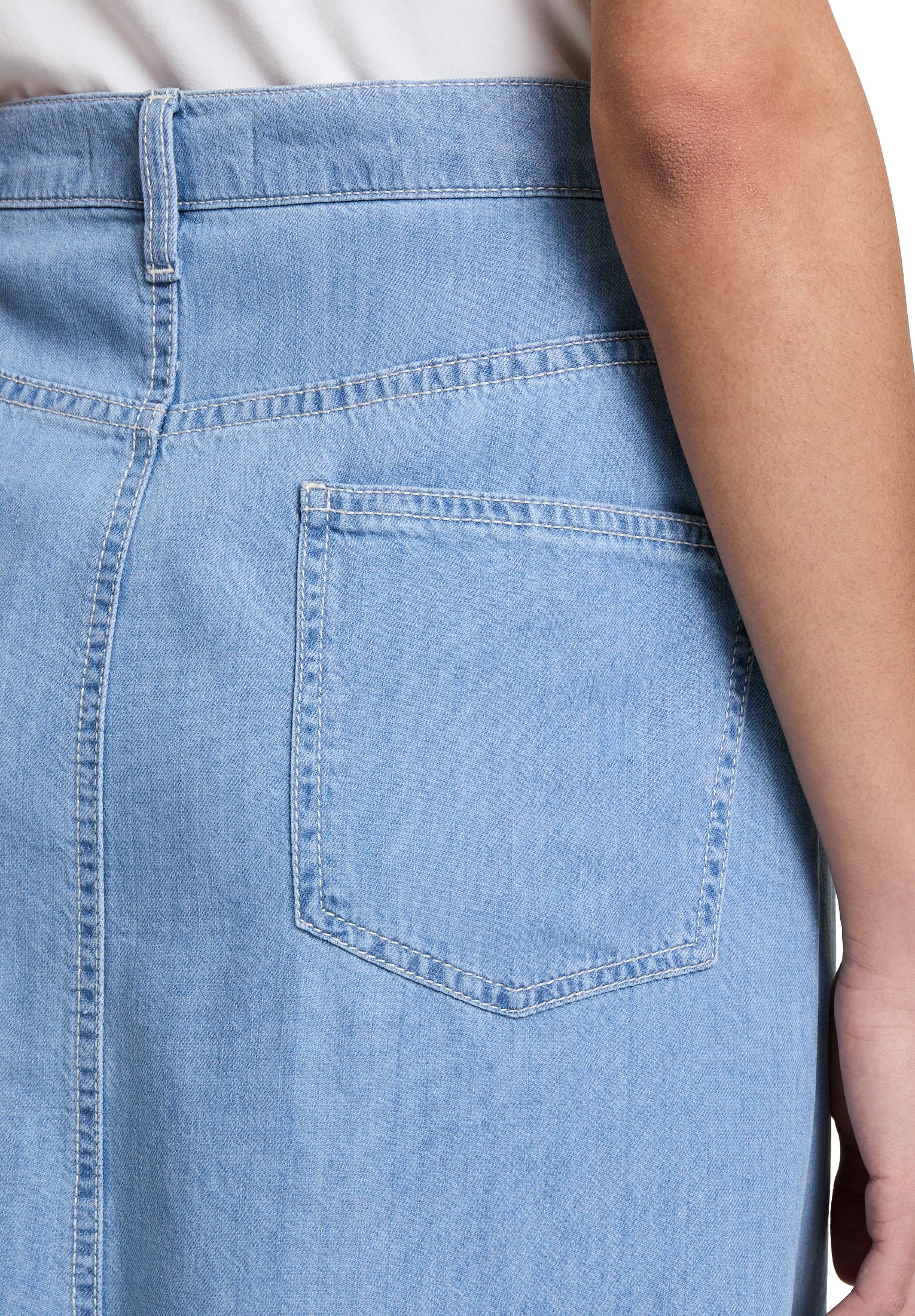 Betty Barclay Midirock »Betty Barclay Damen Jeansrock mit offenem Saum«, Form