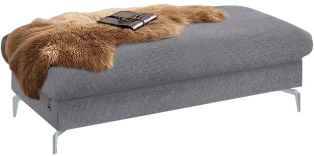 W.SCHILLIG Polsterhocker "piedroo, Designsofa mit tollem Sitzkomfort, bequem, L-Form" Füße in Silber matt
