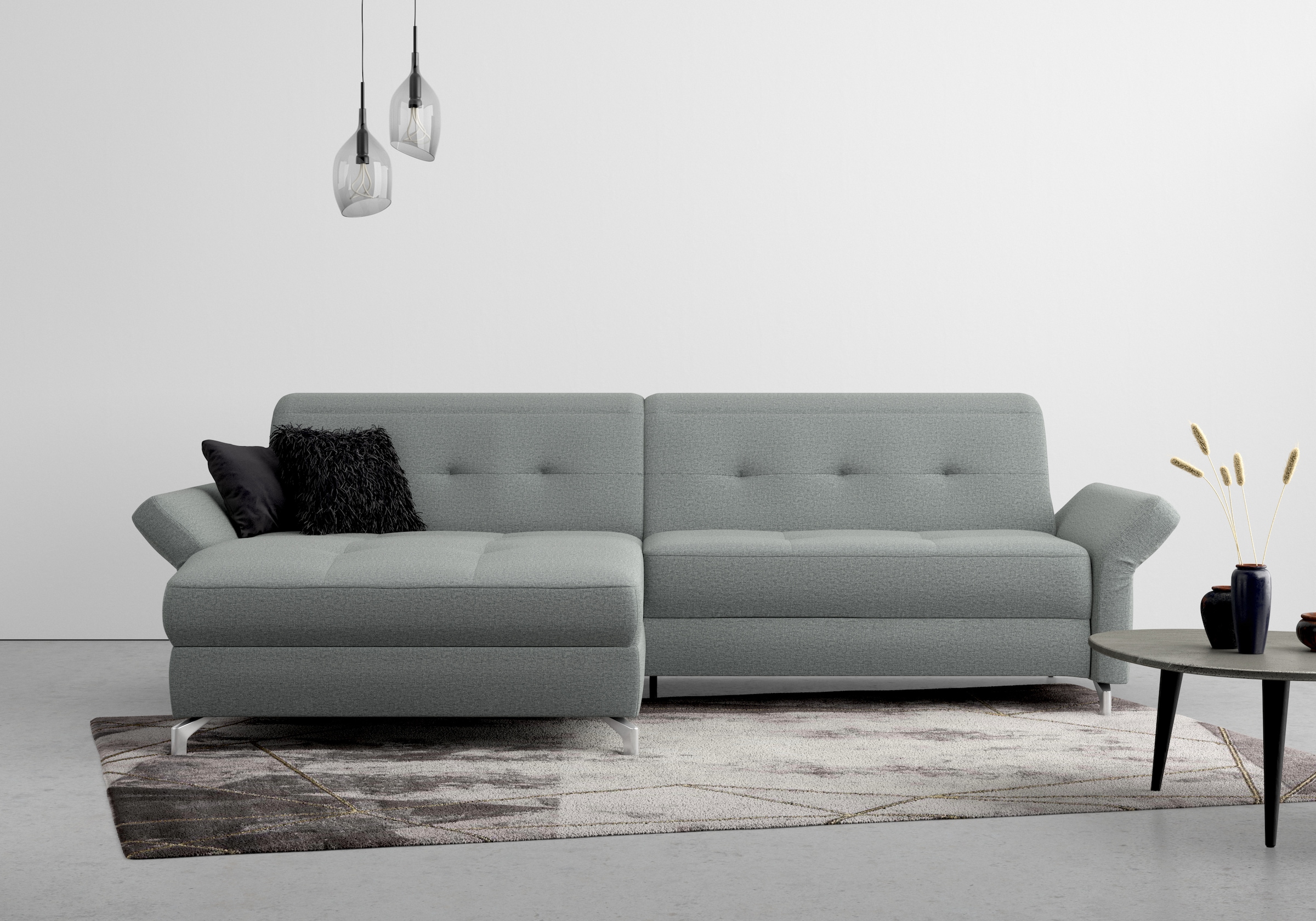 Home affaire Ecksofa "Maredo L-Form" Federkern, wahlweise auch mit Kopfteil günstig online kaufen