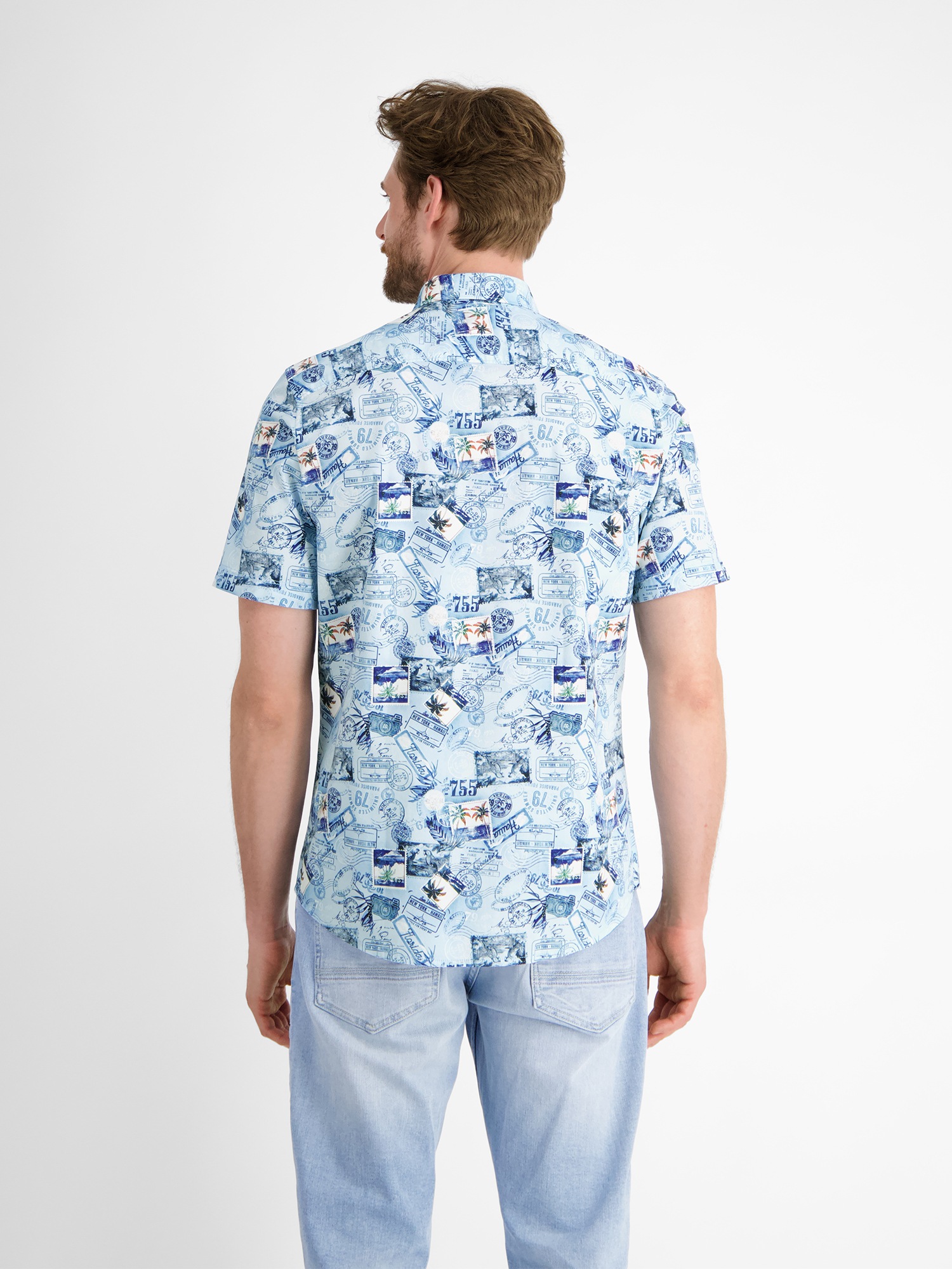 LERROS Kurzarmhemd "Herren Halbarmhemd mit grafischem Druck" günstig online kaufen