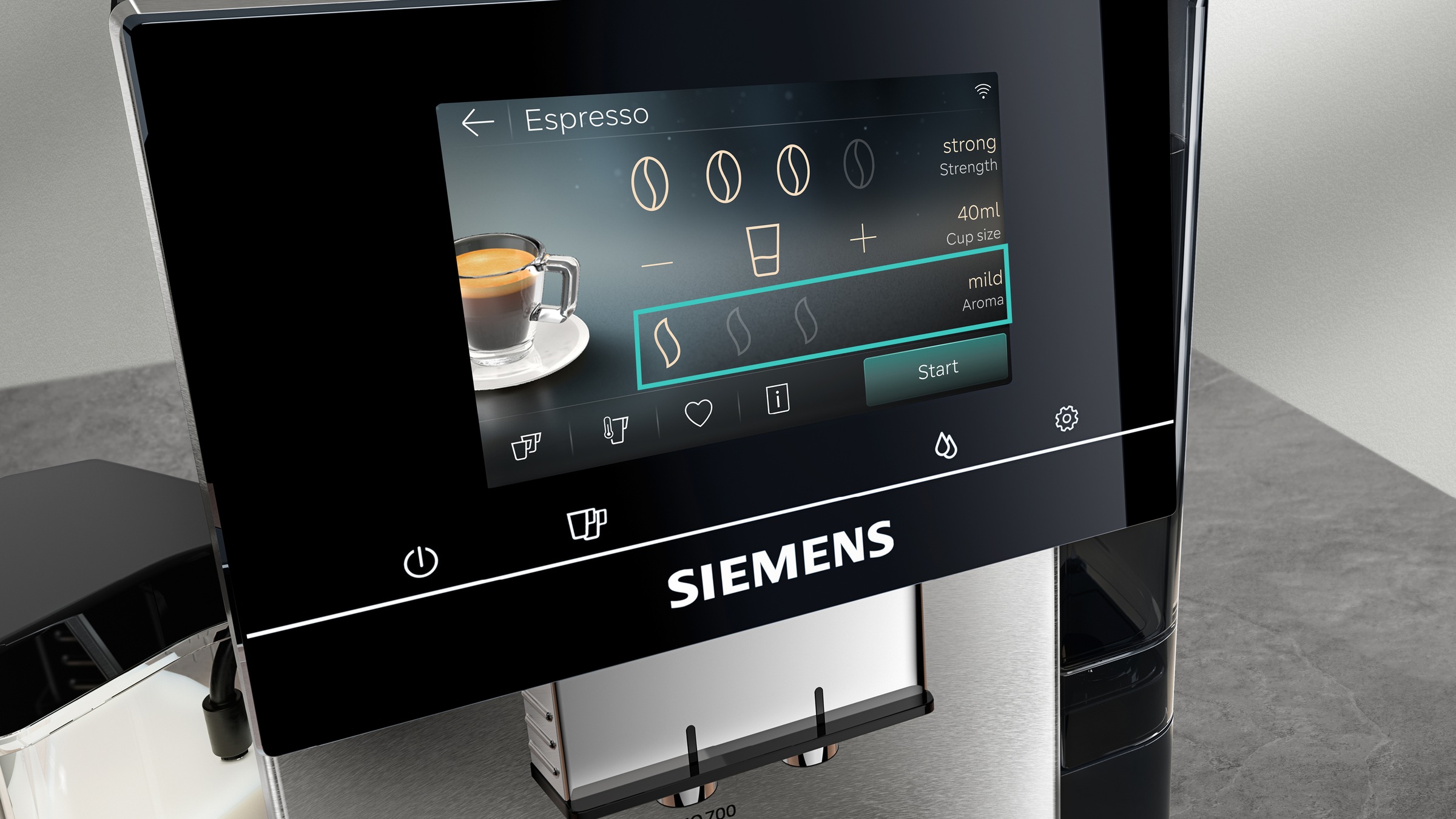 SIEMENS Kaffeevollautomat »TQ727D03« farbiges Full-Touch-Display, Doppeltassenfunktion, sehr leise, schwarz