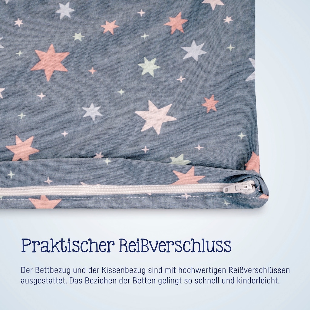 Julius Zöllner Kinderbettwäsche »Baby- und Kinderbettwäsche aus 100% Jersey-Baumwolle«, (2 tlg.)