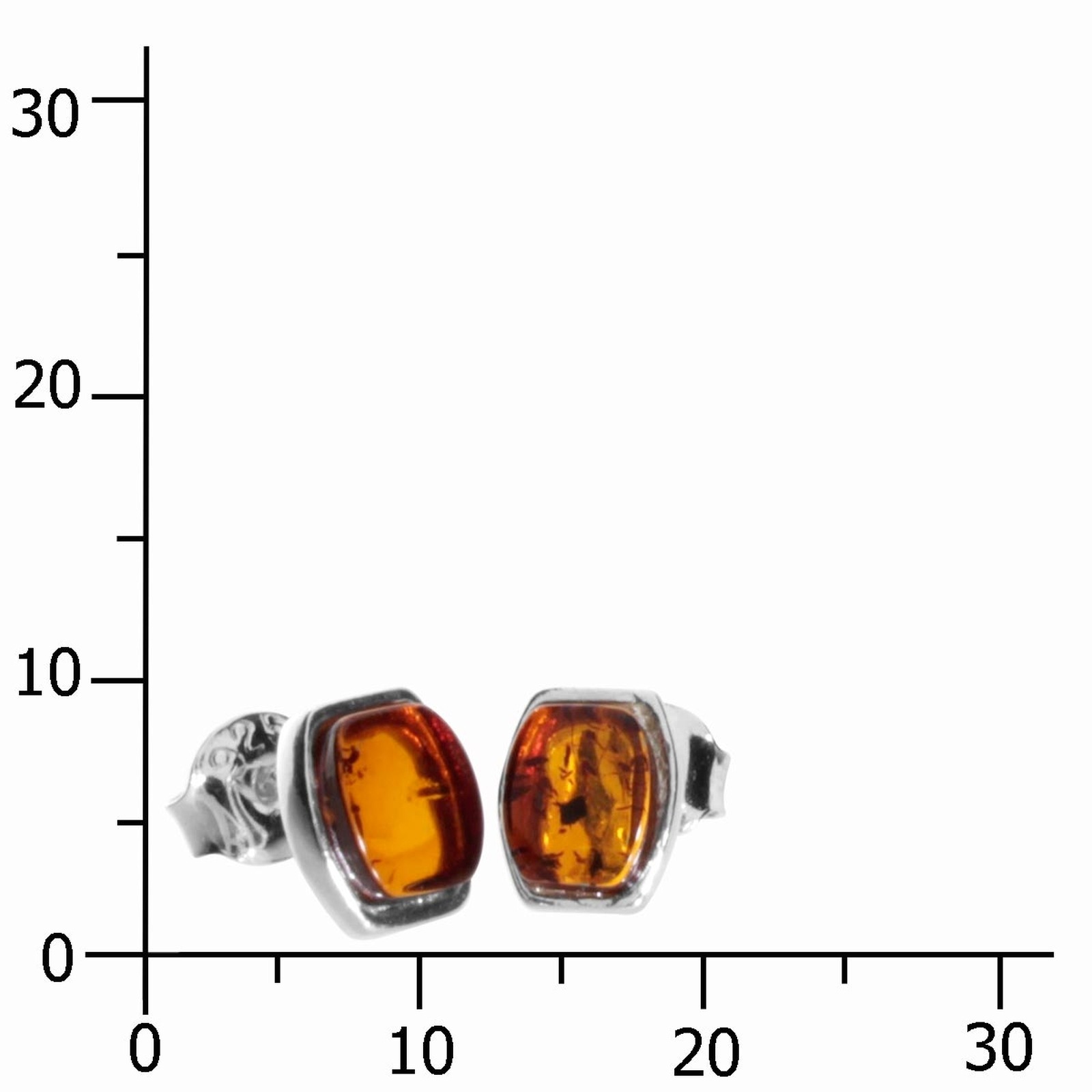 OSTSEE-SCHMUCK Paar Ohrstecker »- Mandy - Silber 925/000 - Bernstein«