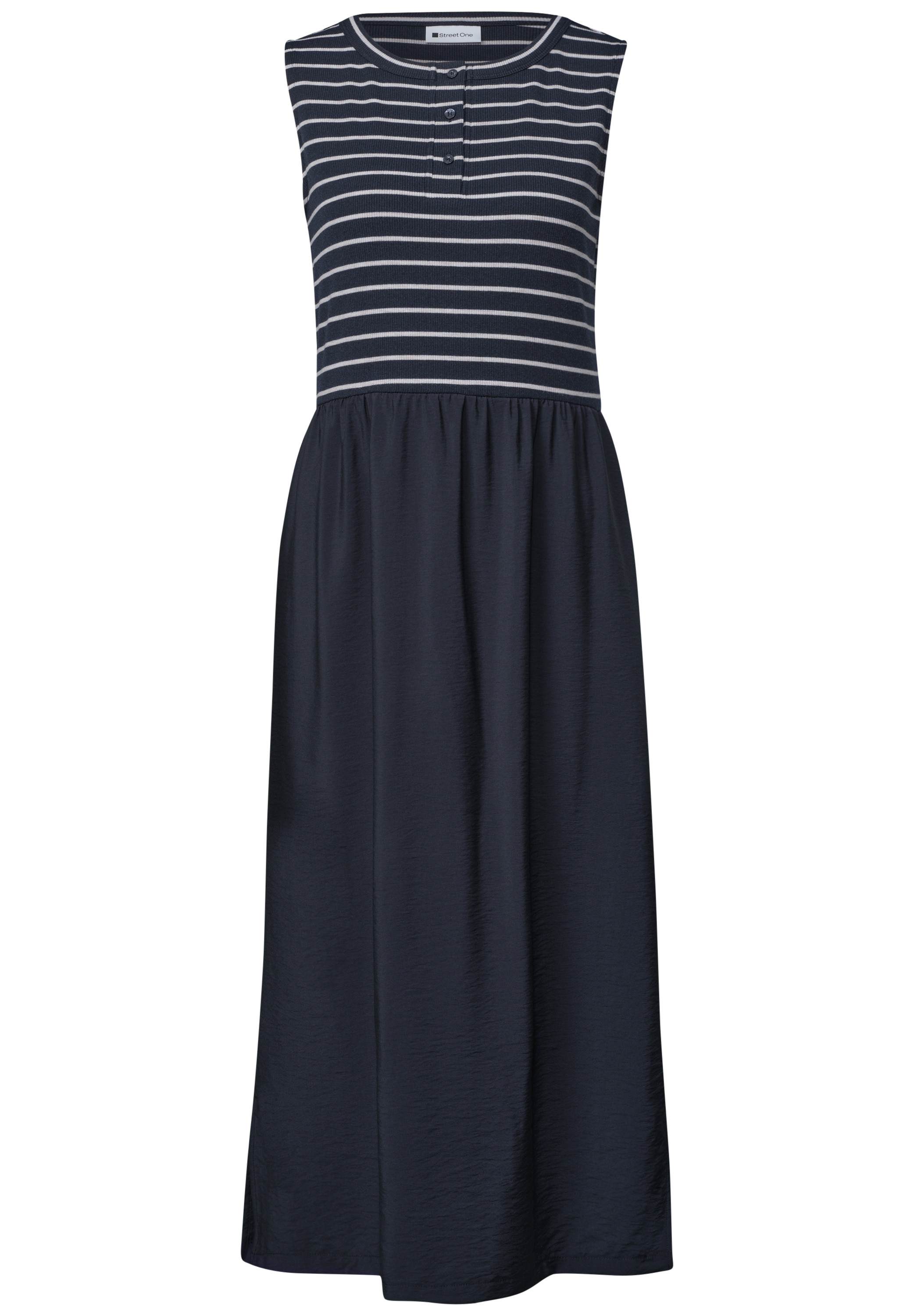 STREET ONE Midikleid Ohne Taschen mit Rundhalsausschnitt
