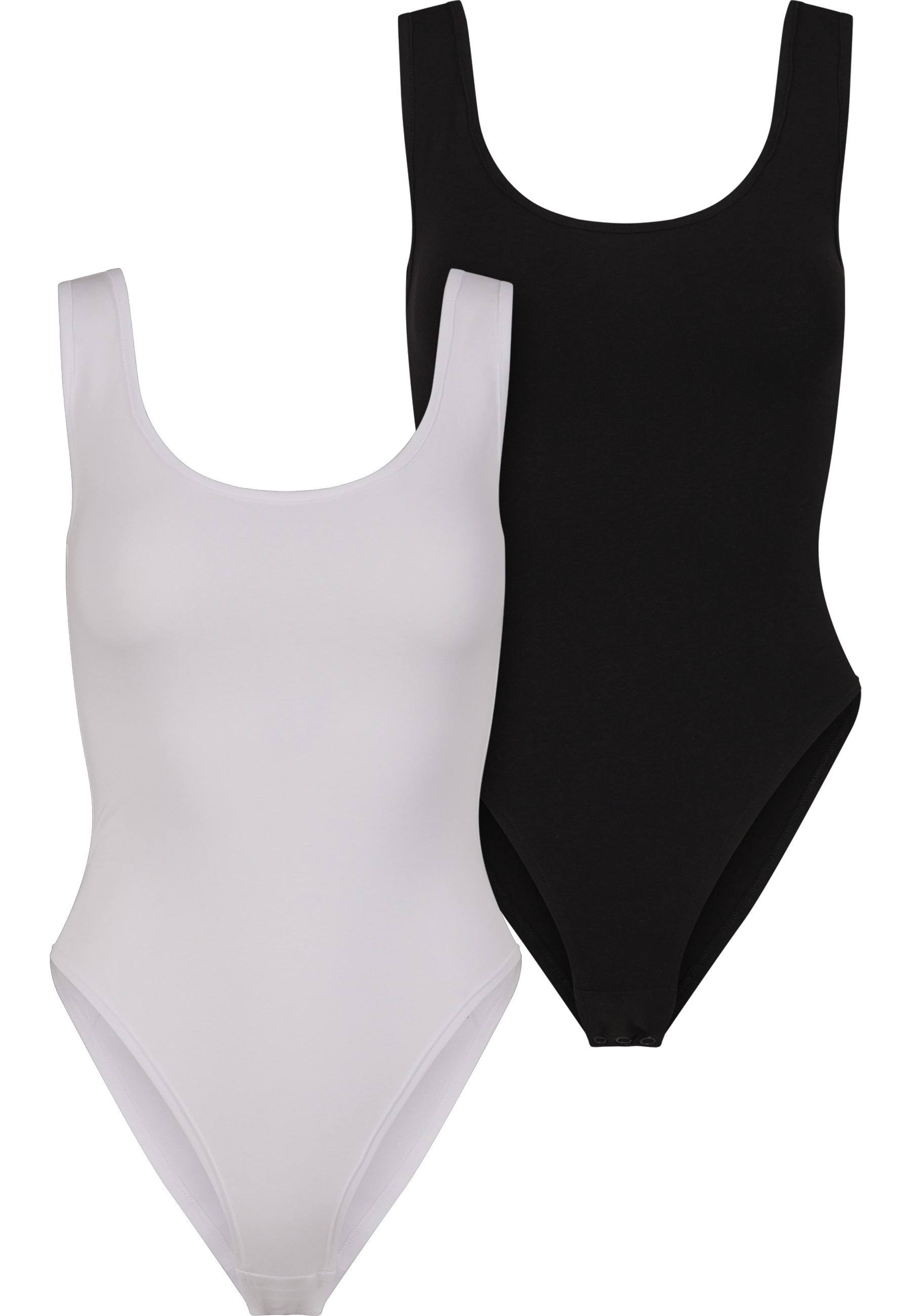 URBAN CLASSICS Damen Body "Urban Classics Ladies Organic 2-Pack"weiß, schwarz, Gr. XXL, 95% Baumwolle, 5% Elasthan, Bodys