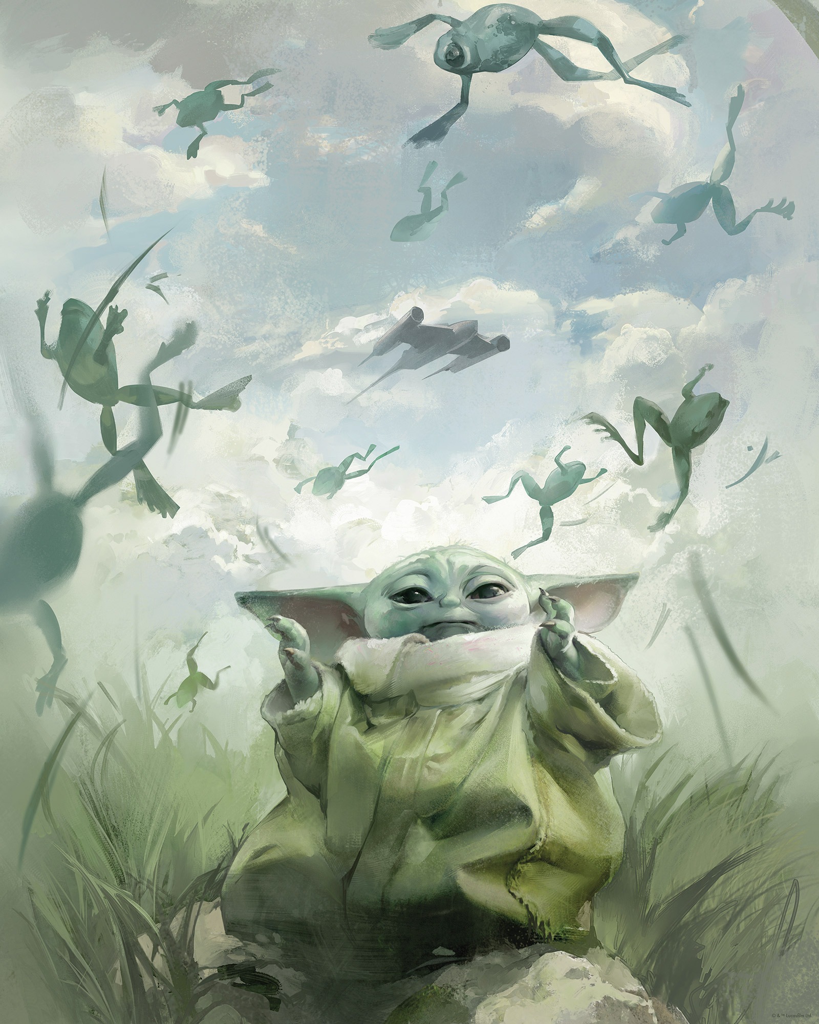 Komar Wandbild »Star Wars The Mandalorian Grogu Frogs«, Disney, (Set, 1 St.), 40 x 50 cm (Breite x Höhe) - Kinderzimmer, Dekoration
