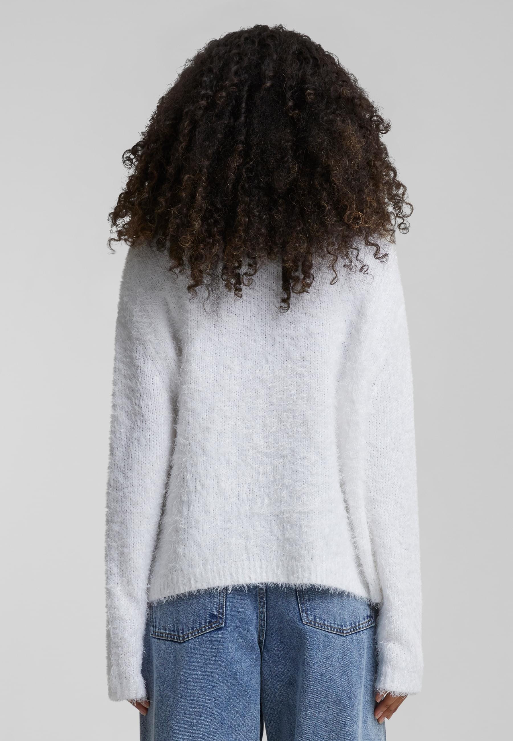URBAN CLASSICS Rundhalspullover »Urban Classics Damen Ladies Feather Mock Neck Sweater«, (1 tlg.)