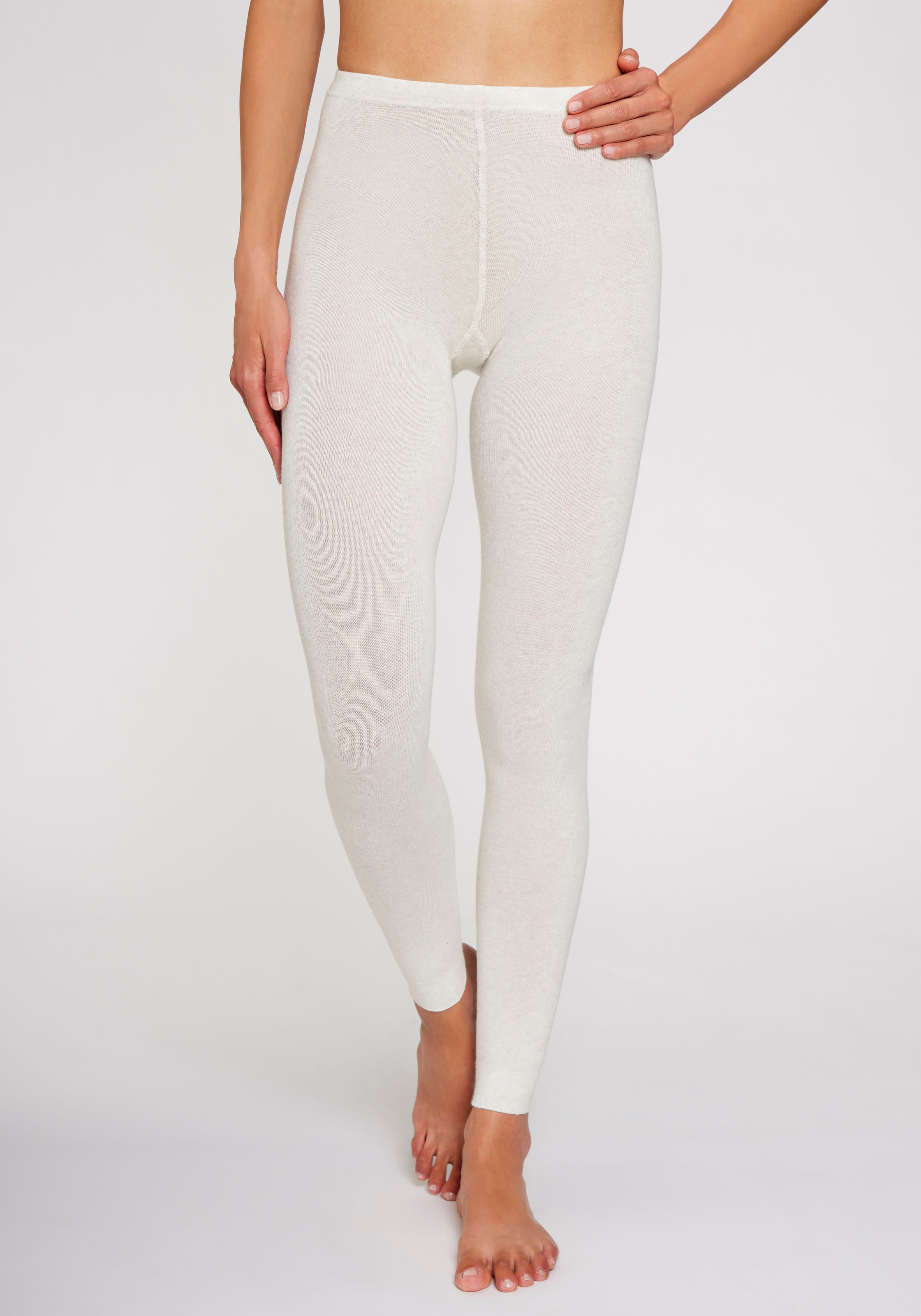Lavana Strickstrumpfleggings "Baumwoll Strumpfhose ohne Fuß, Uni Farben" Thermosan, fein gestrickt, weich und elastisch