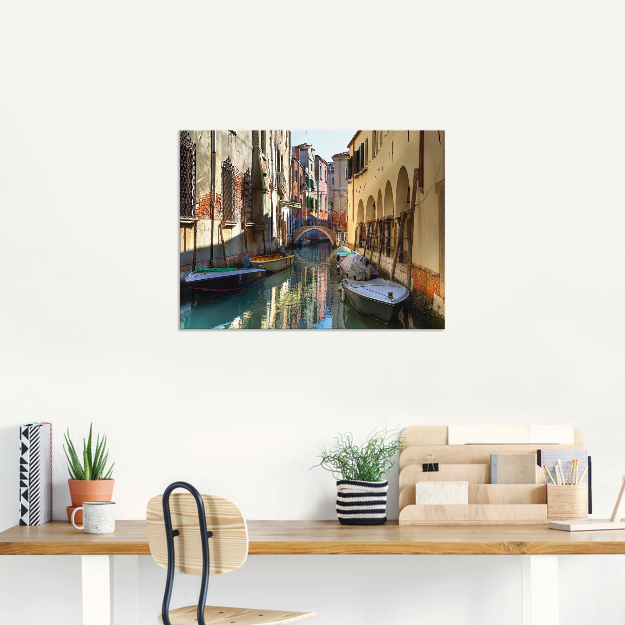 Artland Wandbild "Boote auf Kanal in Venedig", Italien, (1 St.), als Alubil günstig online kaufen