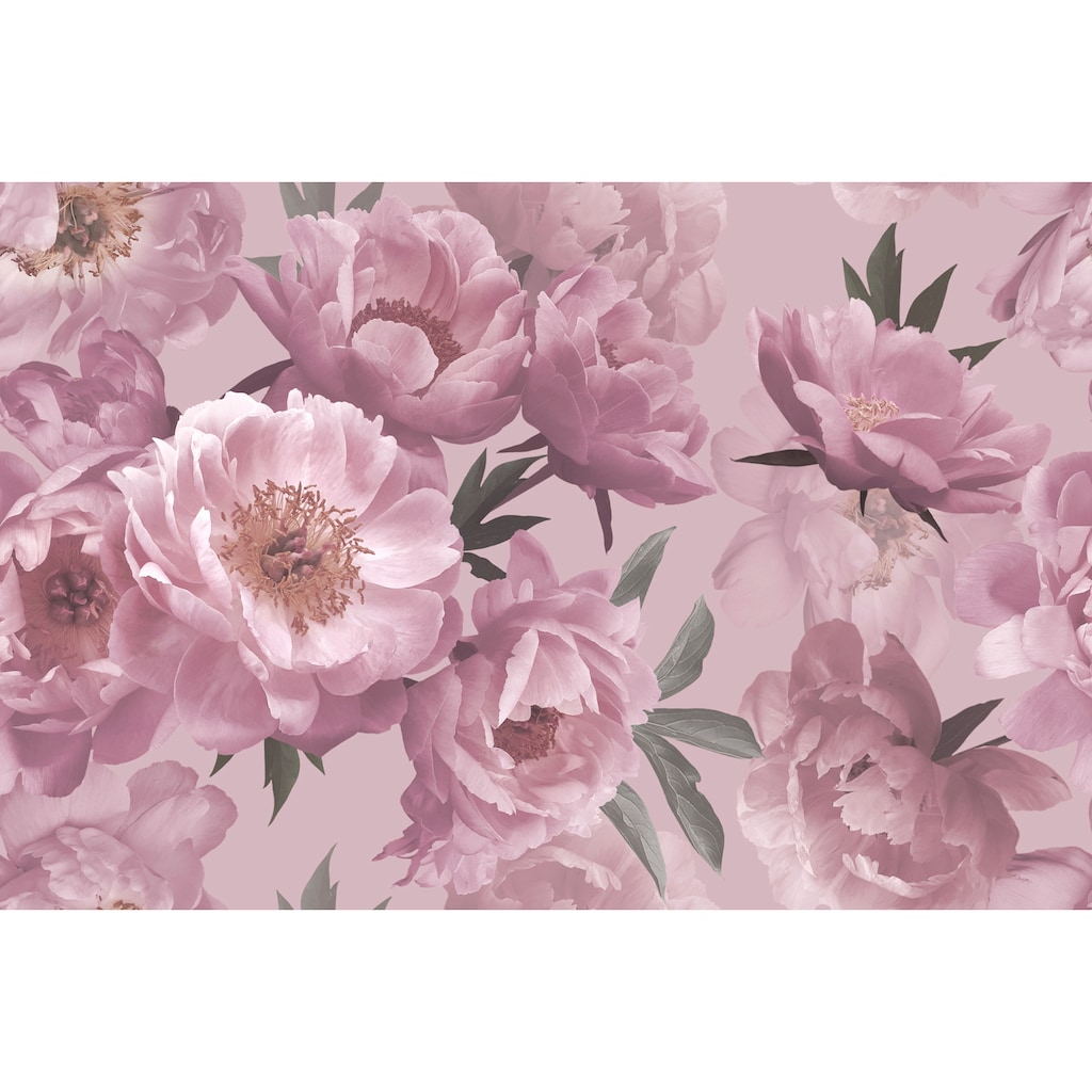 Papermoon Fototapete »BLUMEN ABSTRAKT-MUSTER DESIGN ROSEN BLUMEN DECOR RETRO«