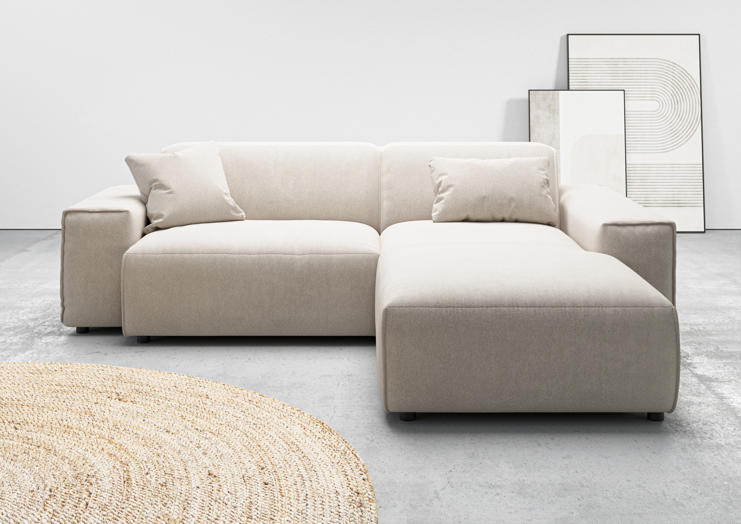 andas Ecksofa »Glimminge L-Form auch in Breitcord, Feincord + Easy care-Bezug,«, Breite 234, Zierkissen