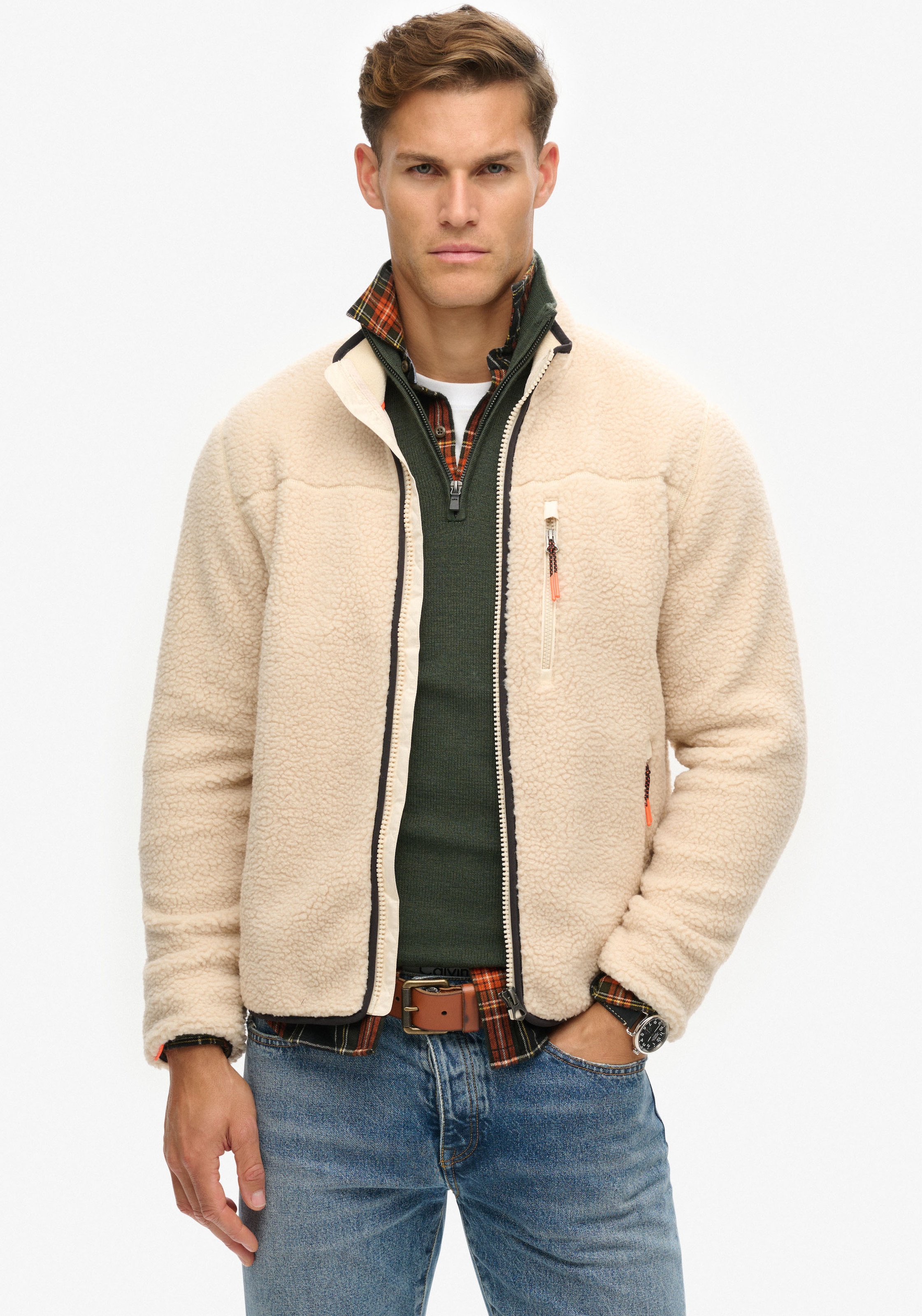 Superdry Fleecejacke »OUTDOOR FULL ZIP FLEECE«, ohne Kapuze
